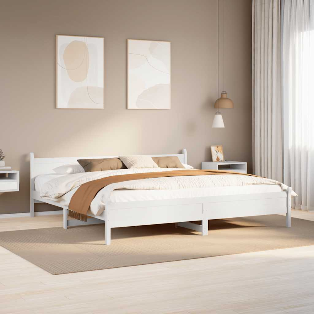 vidaXL Bed Frame without Mattress 180x200 cm Super King Solid Wood Pine - from vidaXL