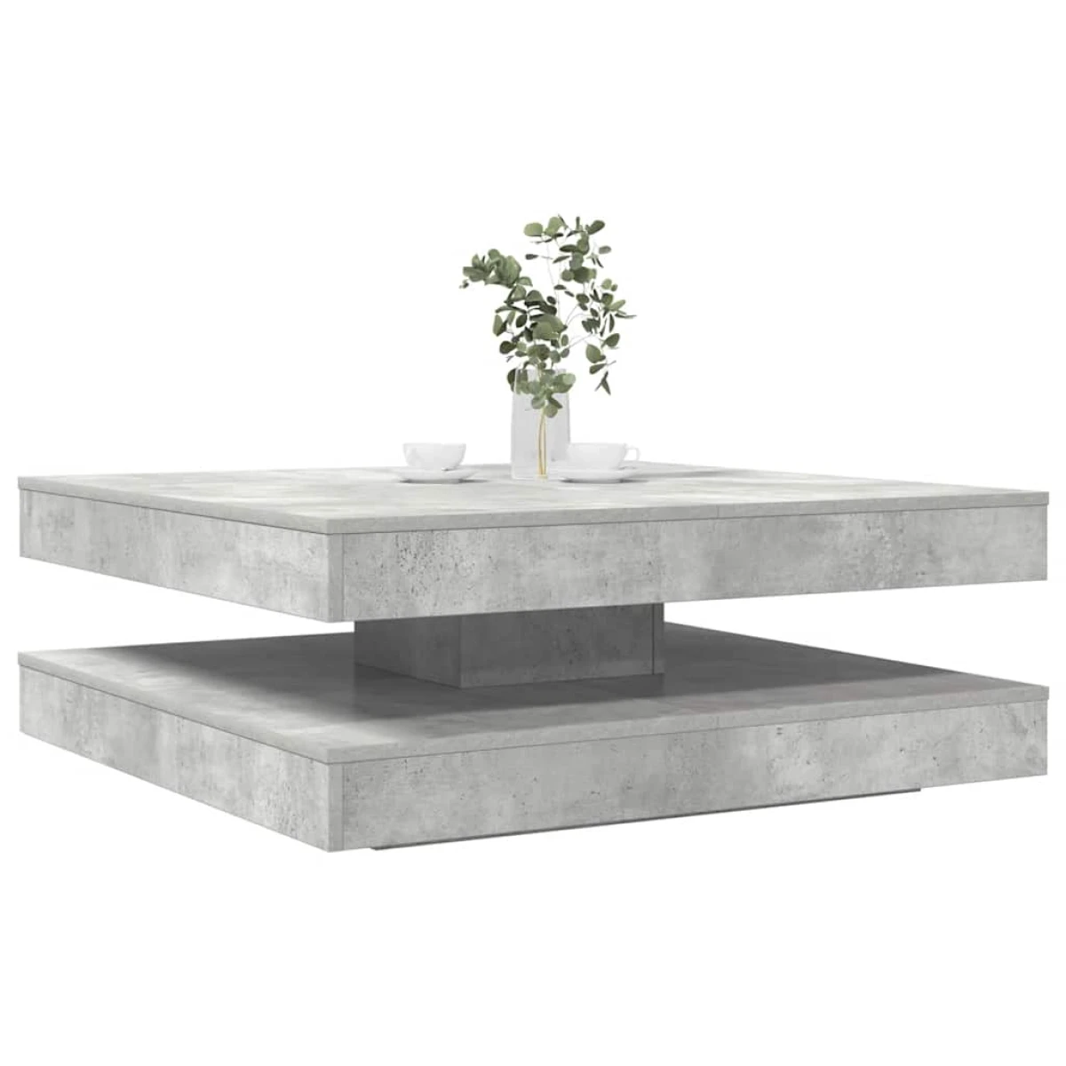 vidaXL Coffee Table 50x50x34.5 cm 360 Degree Rotating Modern Black Wood for Living Room by vidaXL