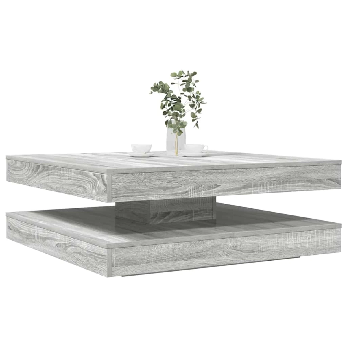 vidaXL vidaXL Coffee Table 50x50x34.5 cm 360 Degree Rotating Modern Black Wood for Living Room - Coffee Table