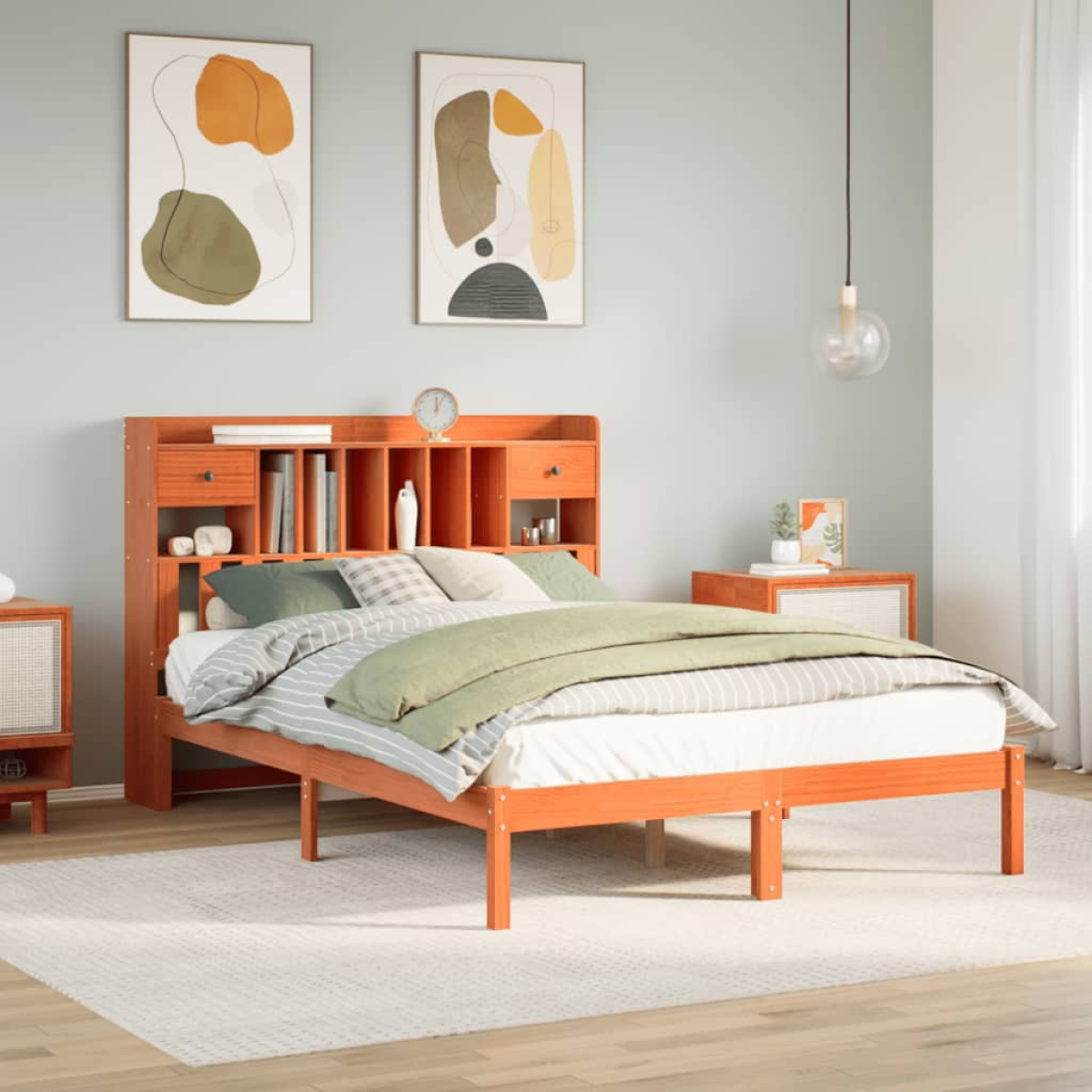 vidaXL Bookcase Bed without Mattress 75x190 cm Small Single Solid Wood Pine - from vidaXL