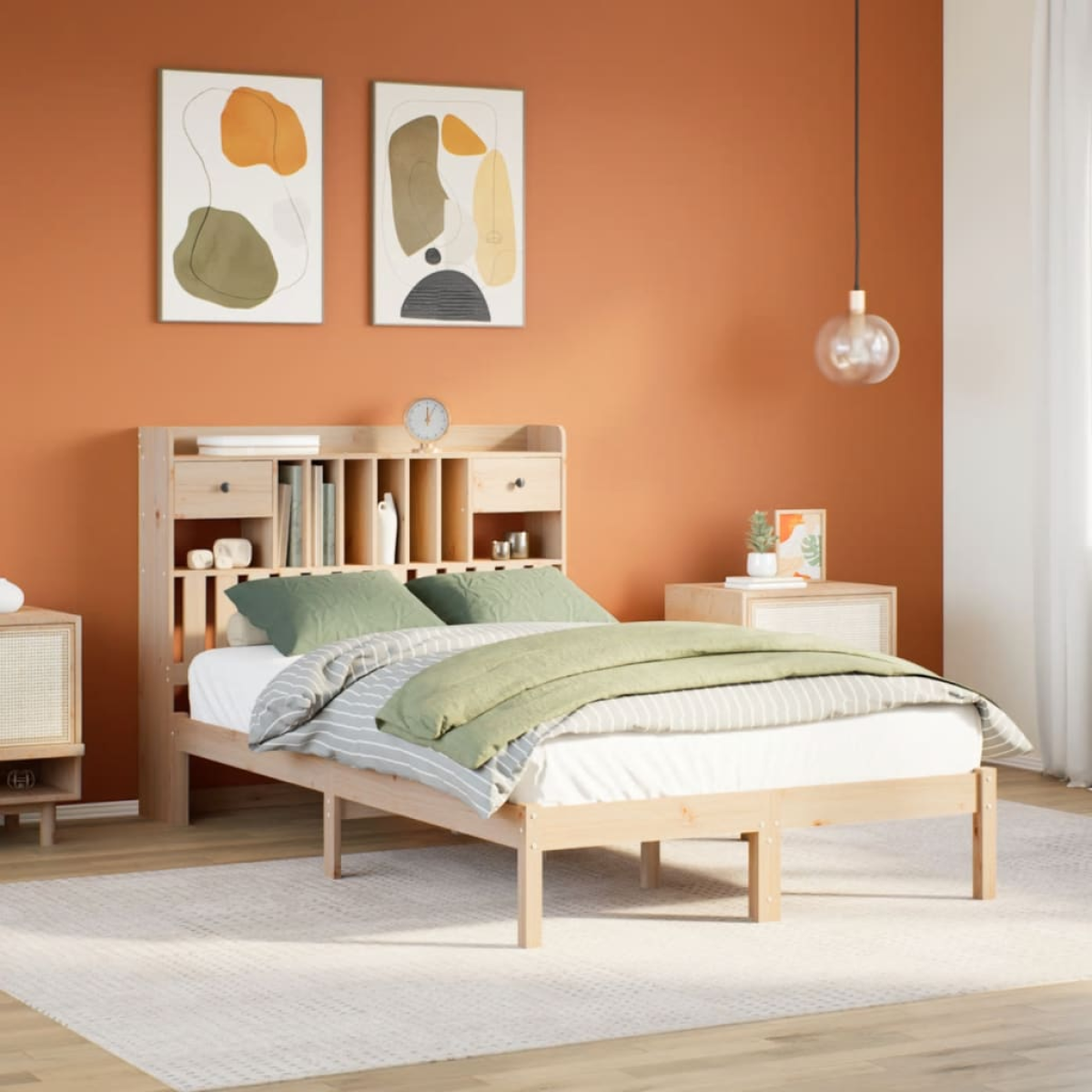 vidaXL Bookcase Bed without Mattress 75x190 cm Small Single Solid Wood Pine - from vidaXL
