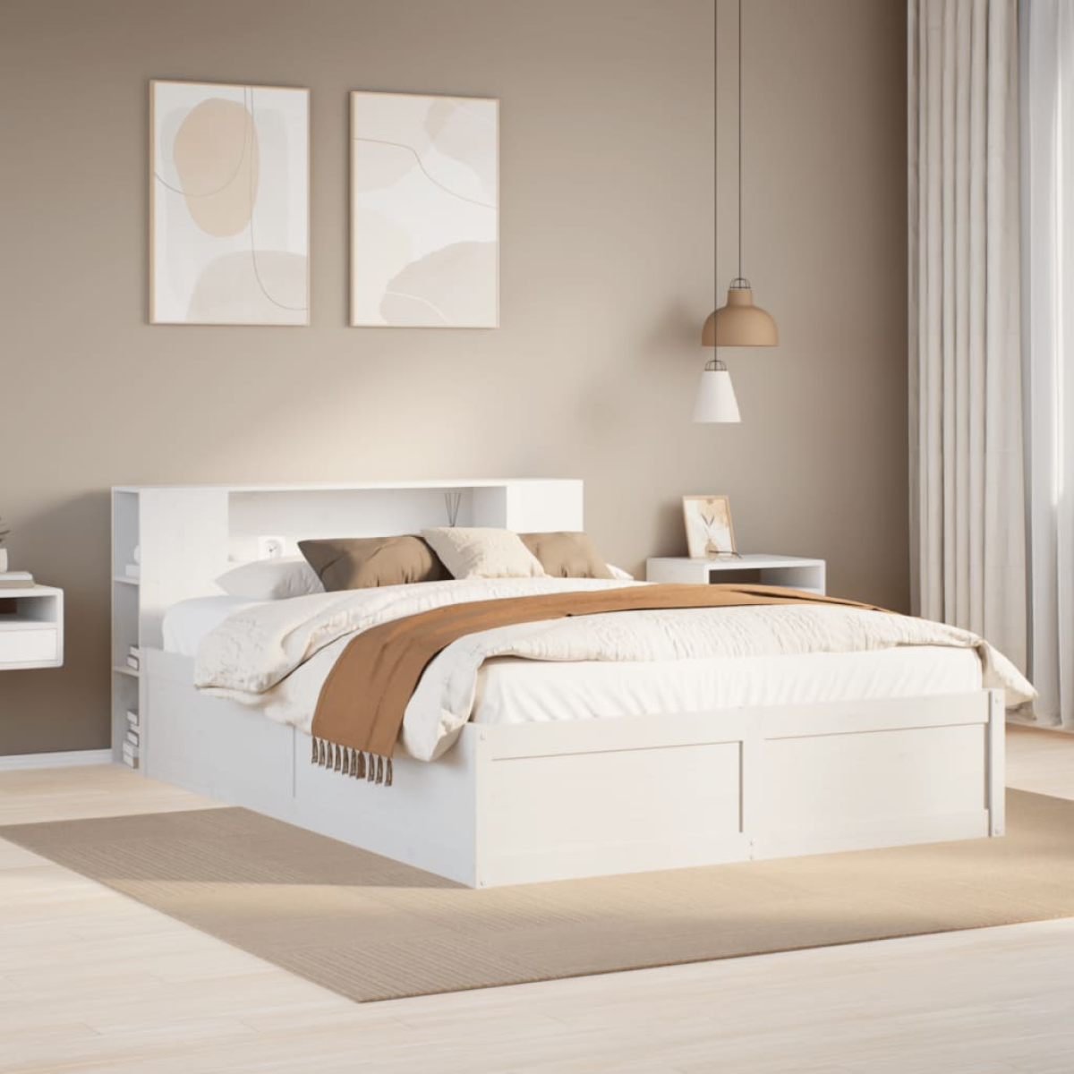 vidaXL Bed Frame without Mattress Wax Brown 160x200 cm Solid Wood Pine - from vidaXL