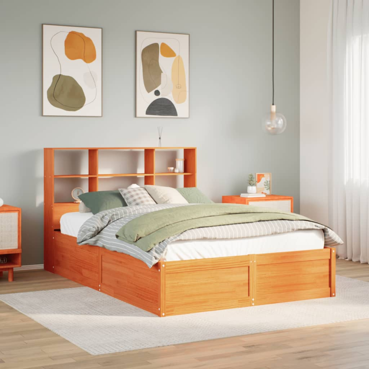 vidaXL Bed Frame without Mattress Wax Brown 160x200 cm Solid Wood Pine - from vidaXL