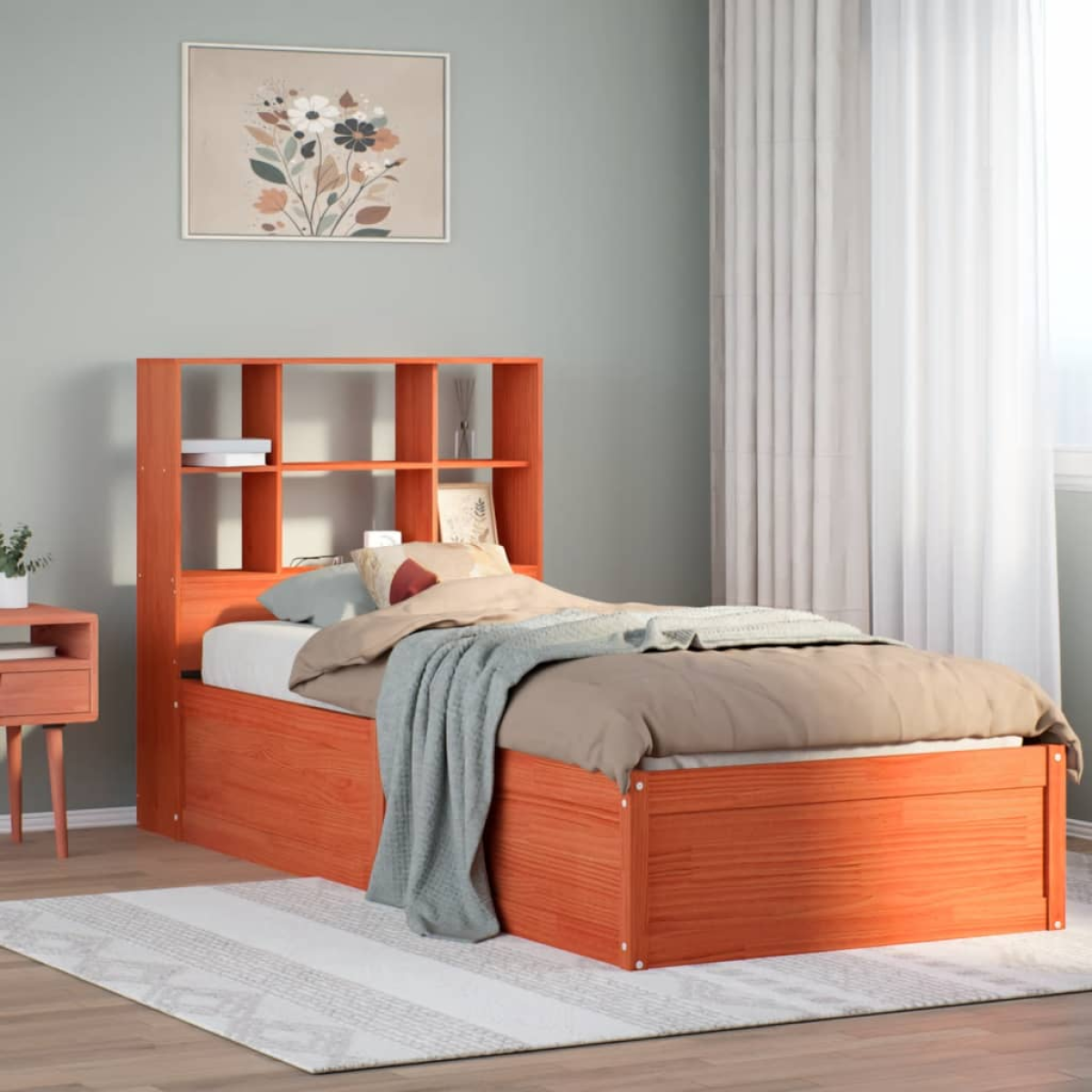 vidaXL Bed Frame without Mattress Wax Brown 160x200 cm Solid Wood Pine - from vidaXL