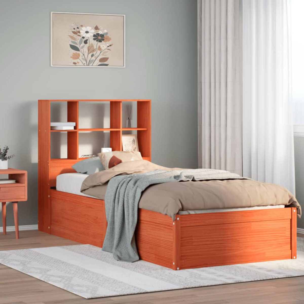 vidaXL Bed Frame without Mattress Wax Brown 160x200 cm Solid Wood Pine - from vidaXL