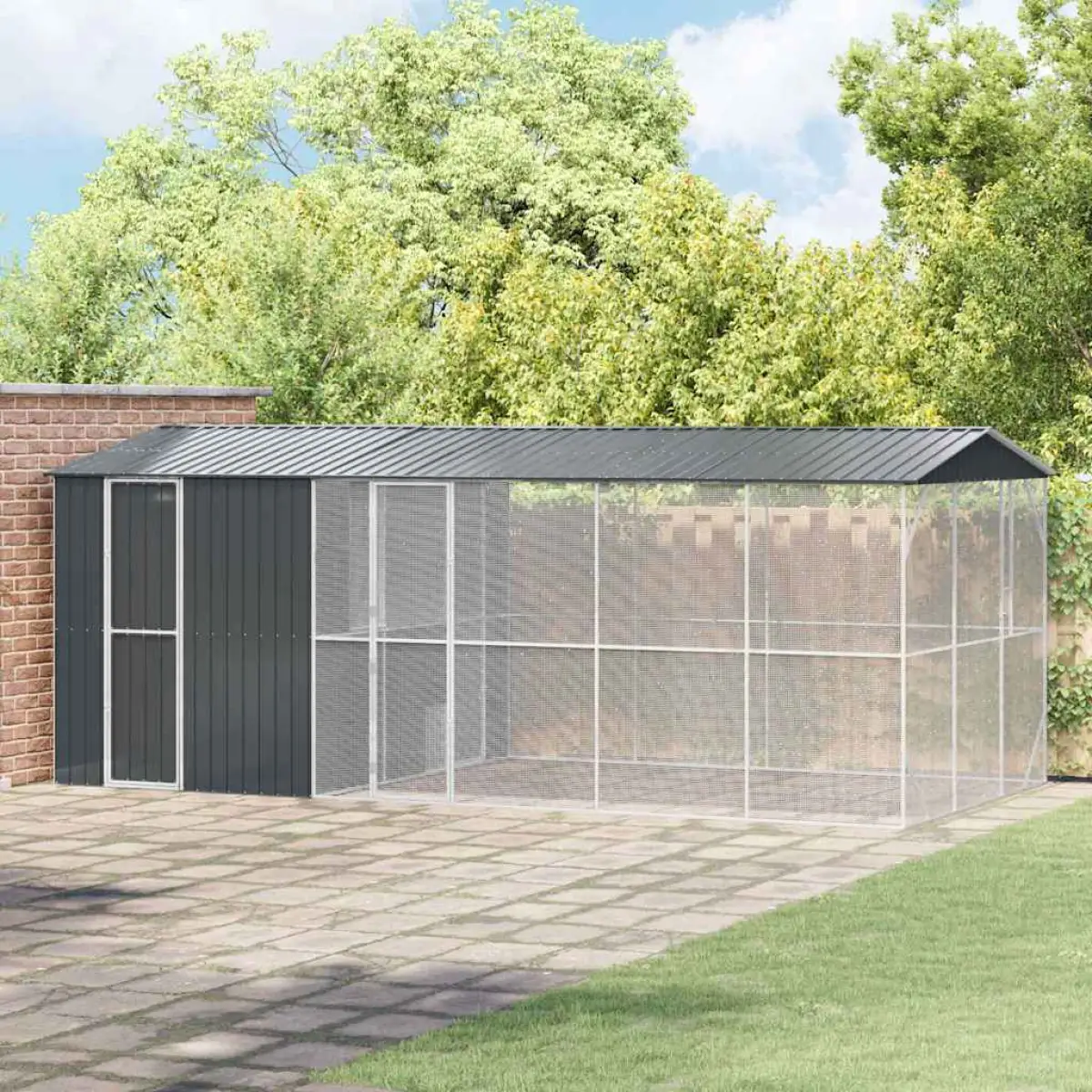 vidaXL vidaXL Bird Cage Anthracite 422 x 103 x 142 cm Galvanised Steel - Bird Cage