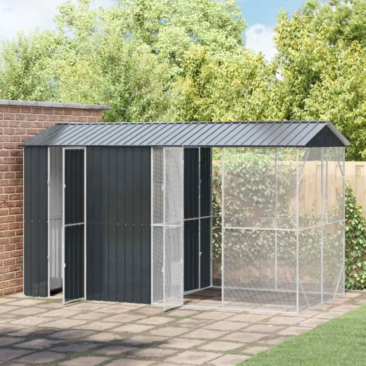 vidaXL vidaXL Bird Cage Anthracite 422 x 103 x 142 cm Galvanised Steel - Bird Cage