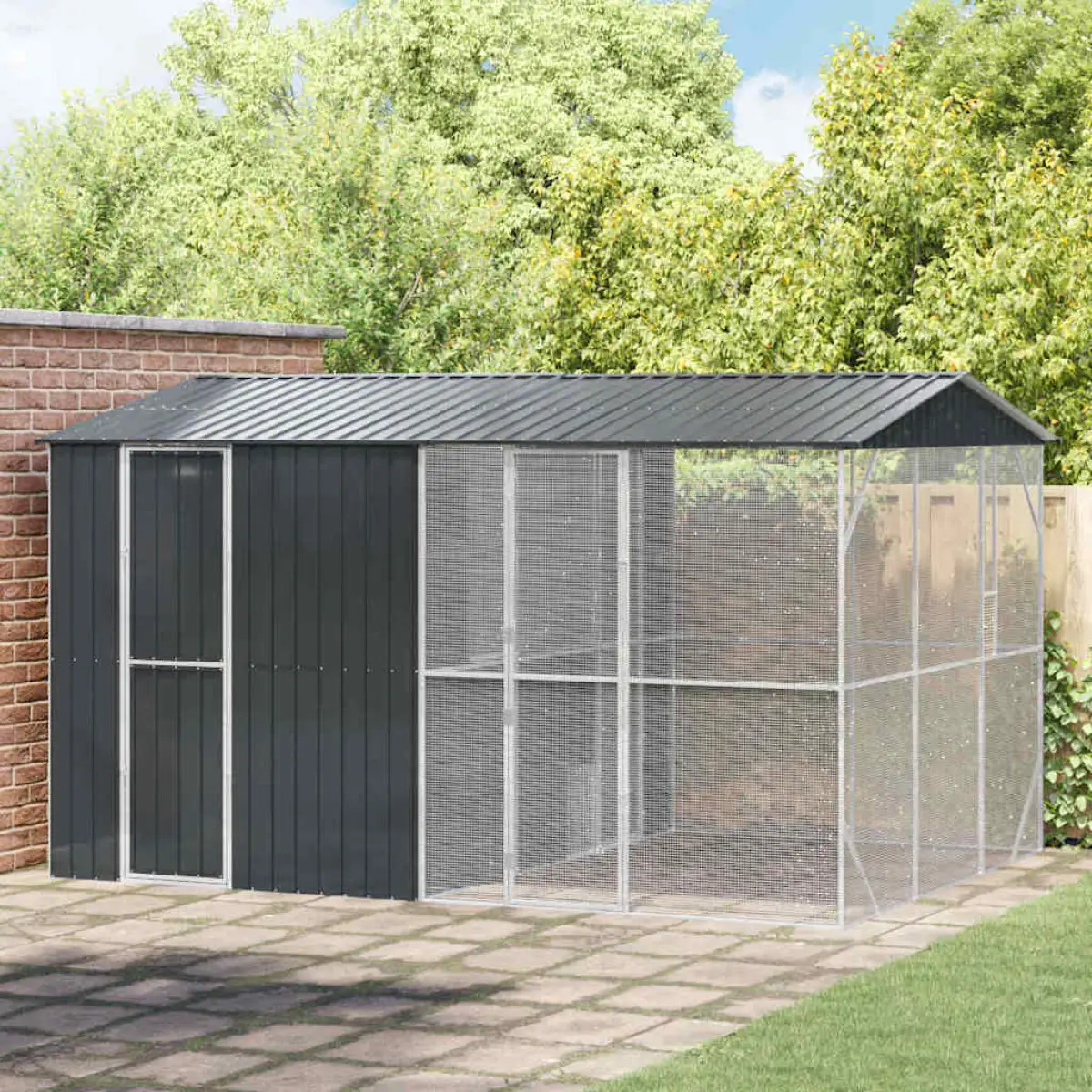 vidaXL vidaXL Bird Cage Anthracite 422 x 103 x 142 cm Galvanised Steel - Bird Cage