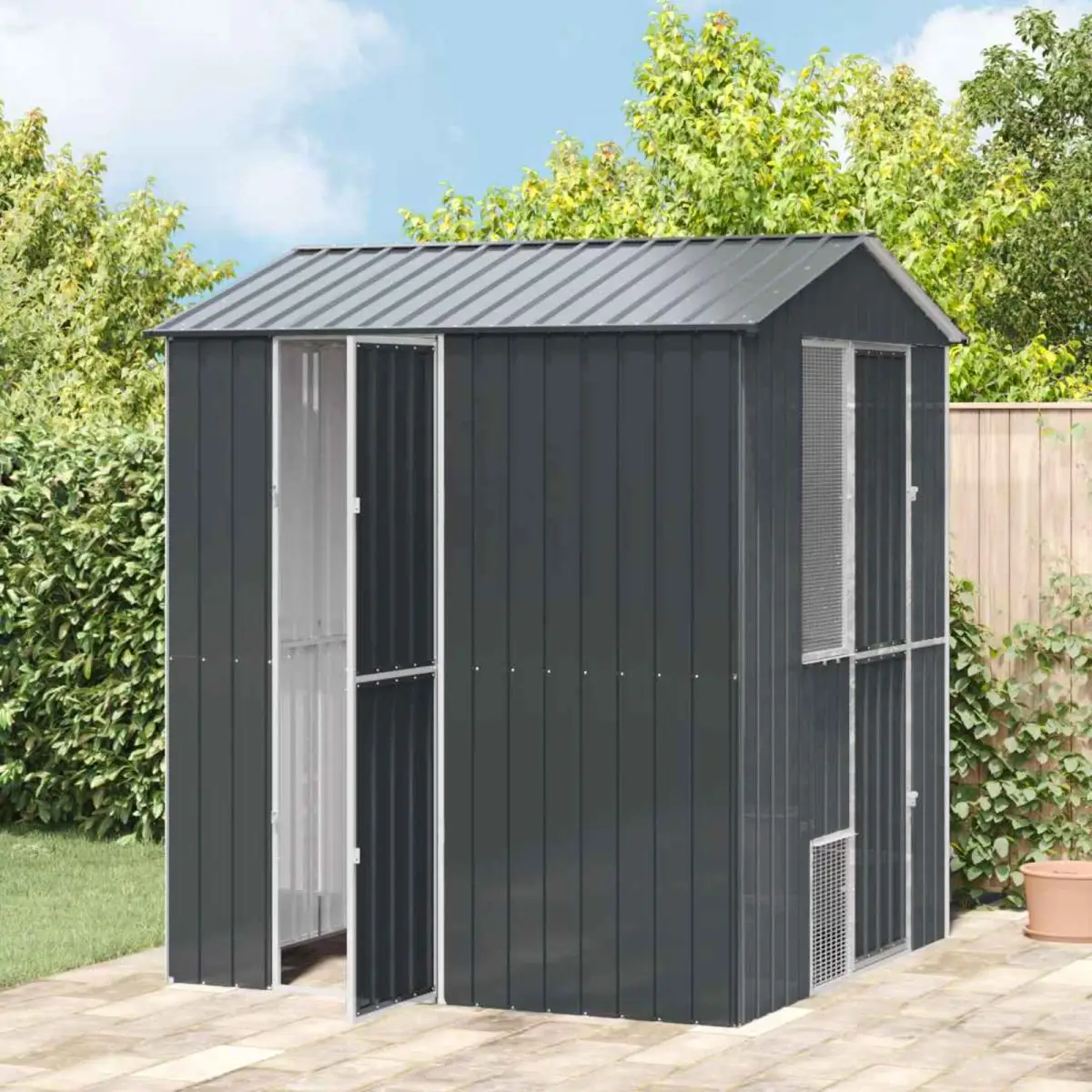 vidaXL vidaXL Bird Cage Anthracite 215 x 112 x 141 cm Galvanised Steel - Bird Cage