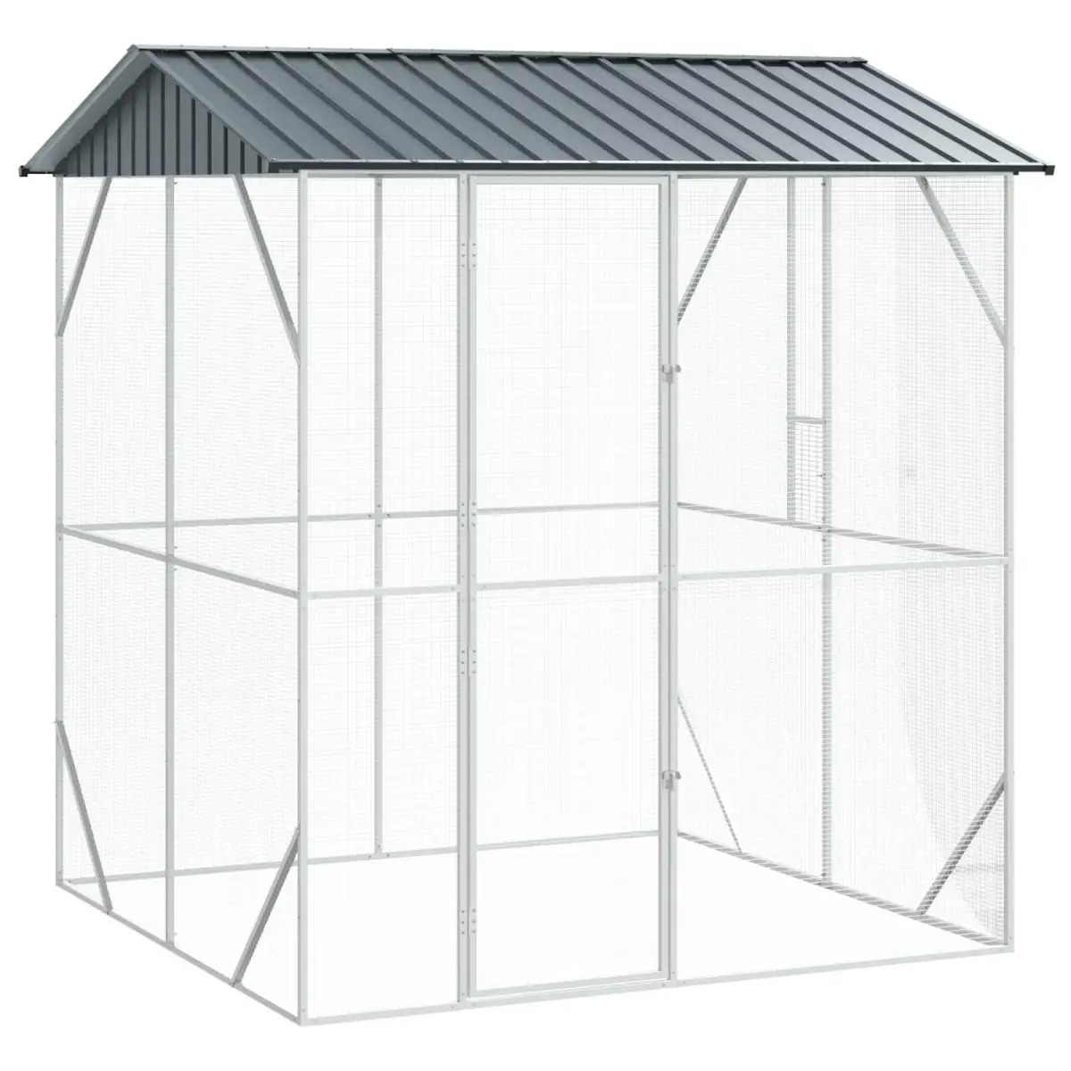 vidaXL vidaXL Bird Cage Anthracite 227 x 112 x 141 cm Galvanised Steel - Bird Cage