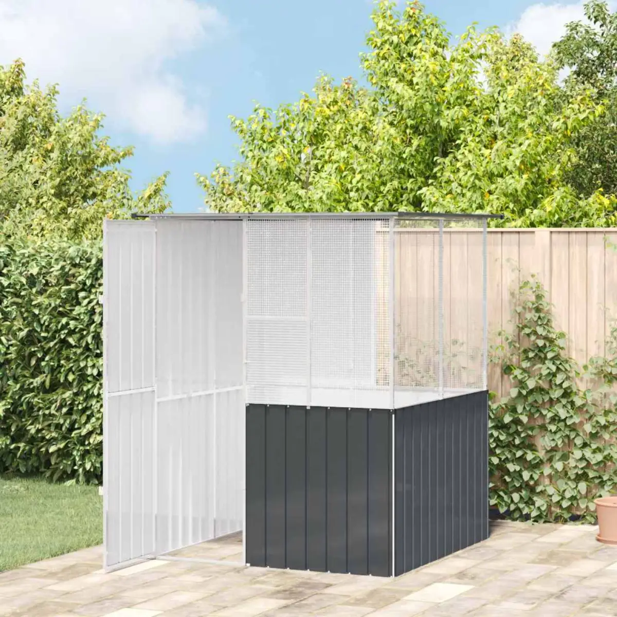 vidaXL vidaXL Bird Cage Anthracite 165 x 165 x 200 cm Galvanised Steel - Bird Cage