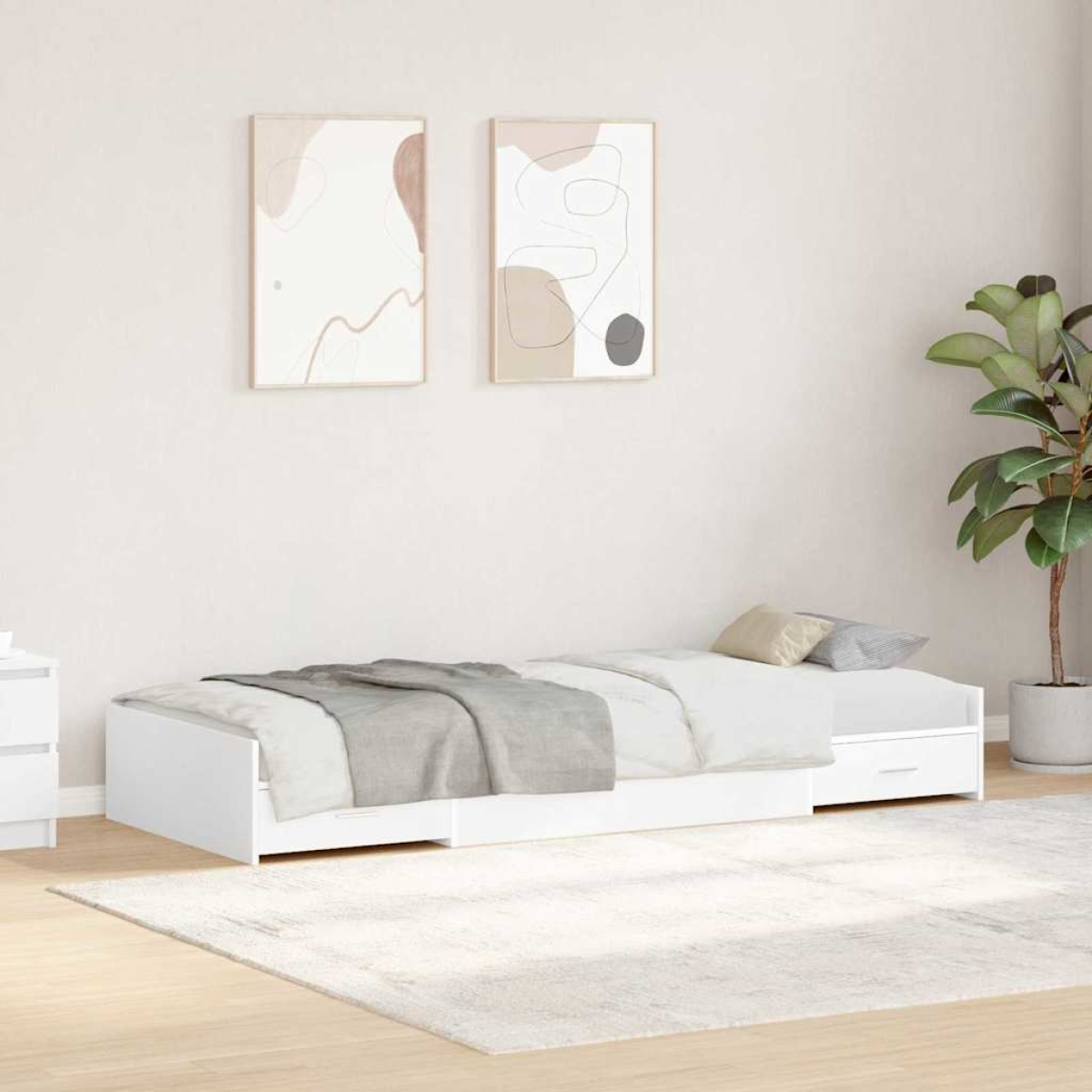 vidaXL Bed Frame with Drawer Artisan Oak 90 x 190 cm Engineered Wood - from vidaXL