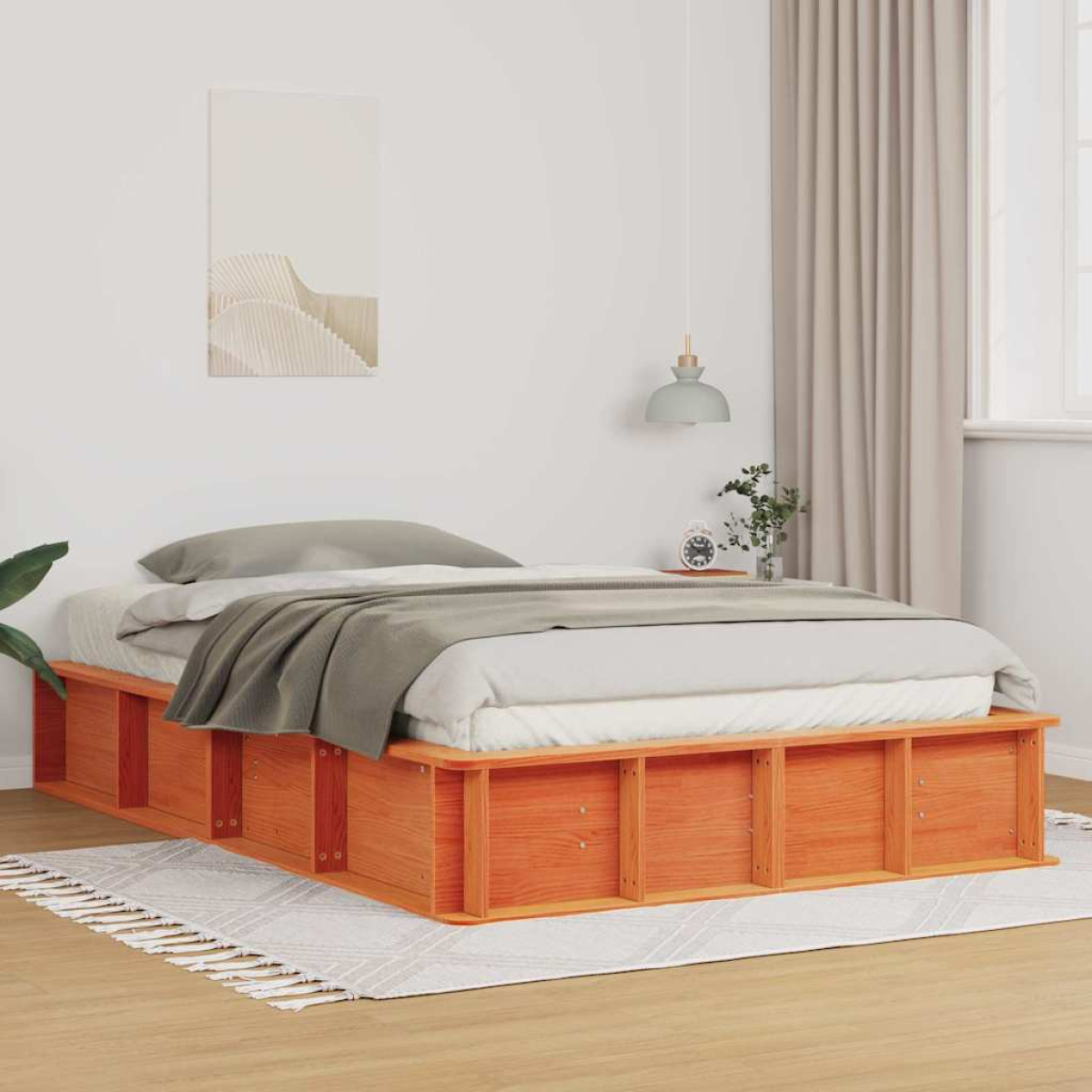 vidaXL Bed Frame Wax Brown 75 x 190 cm Solid Pine Wood - from vidaXL