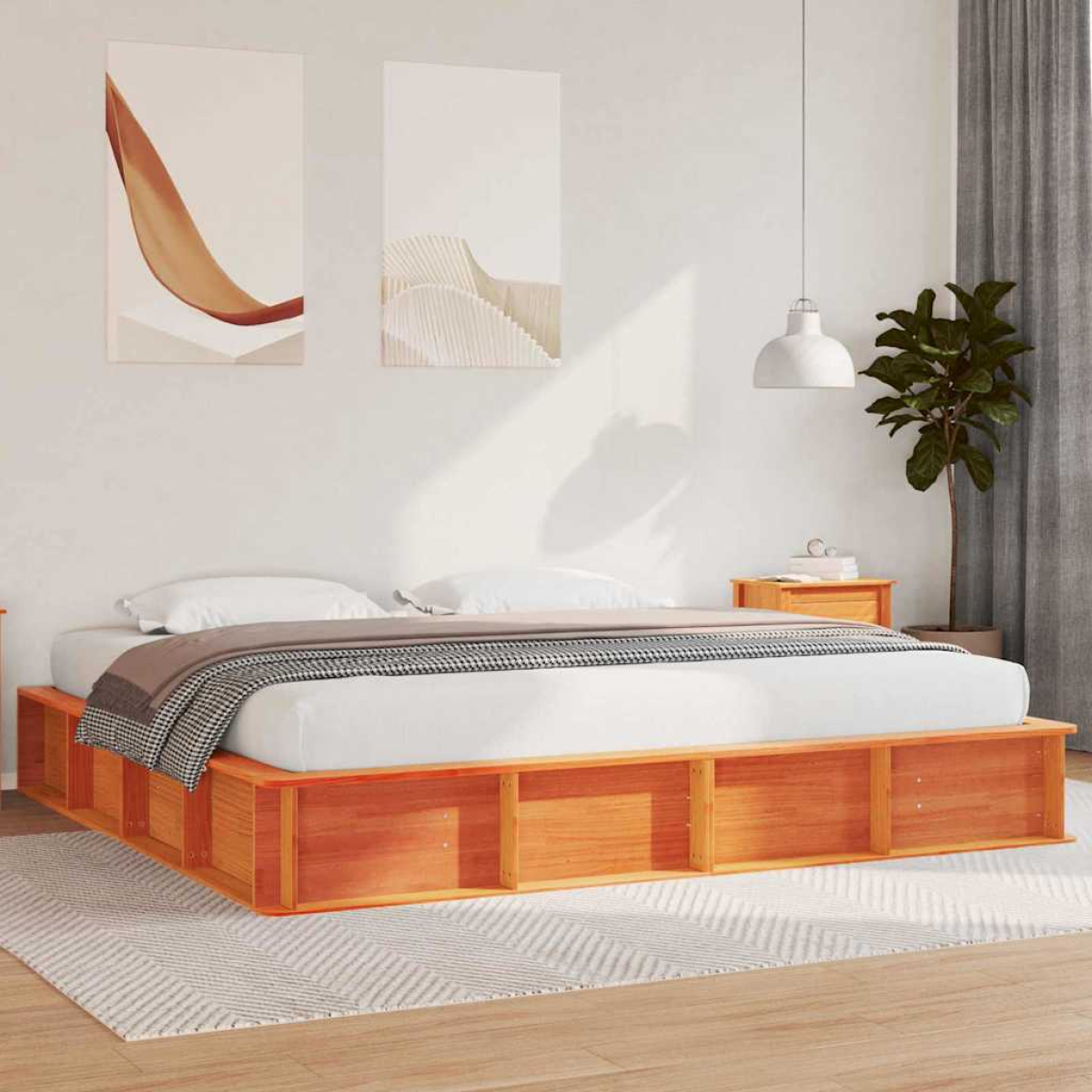 vidaXL Bed Frame Wax Brown 75 x 190 cm Solid Pine Wood - from vidaXL
