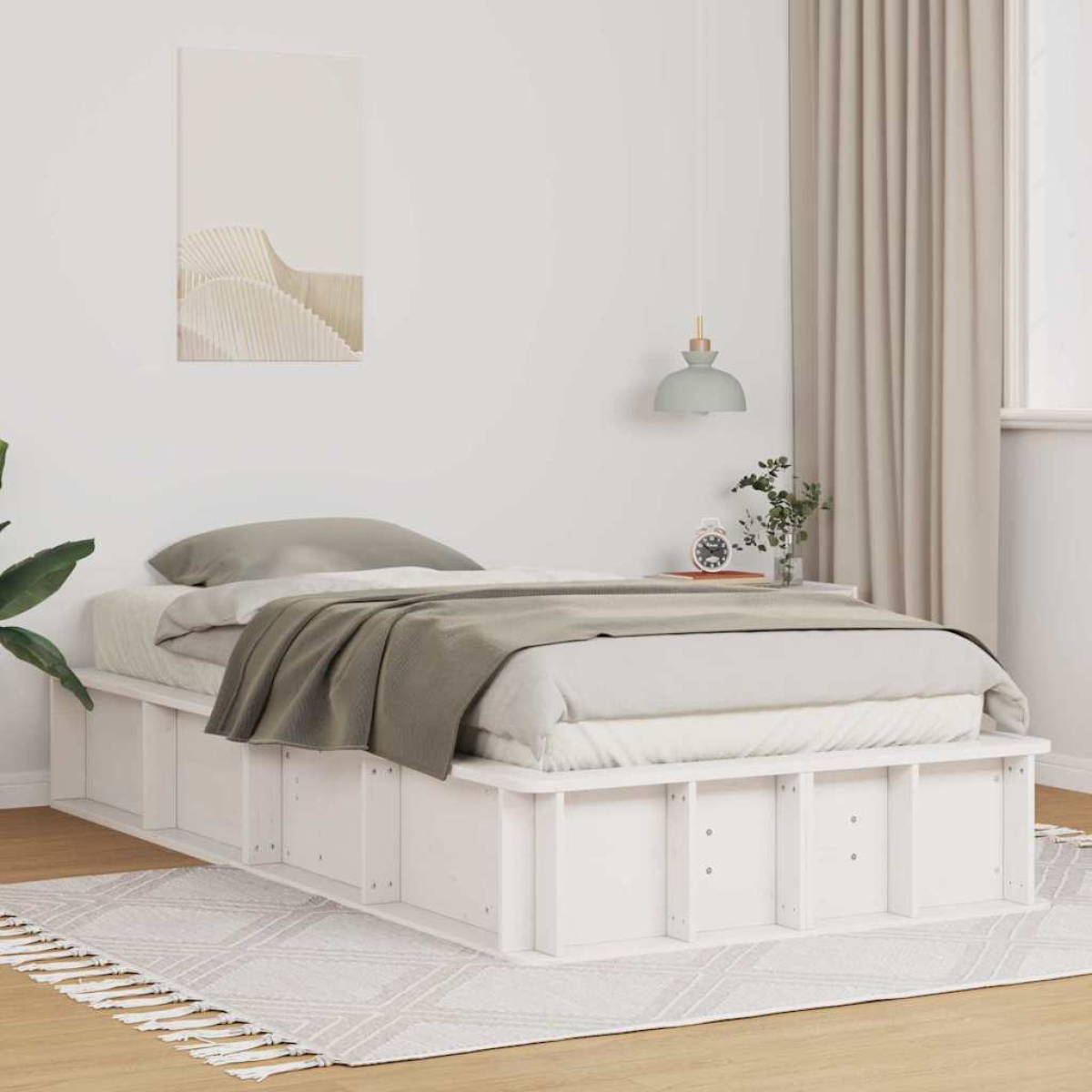 vidaXL Bed Frame Wax Brown 75 x 190 cm Solid Pine Wood - from vidaXL