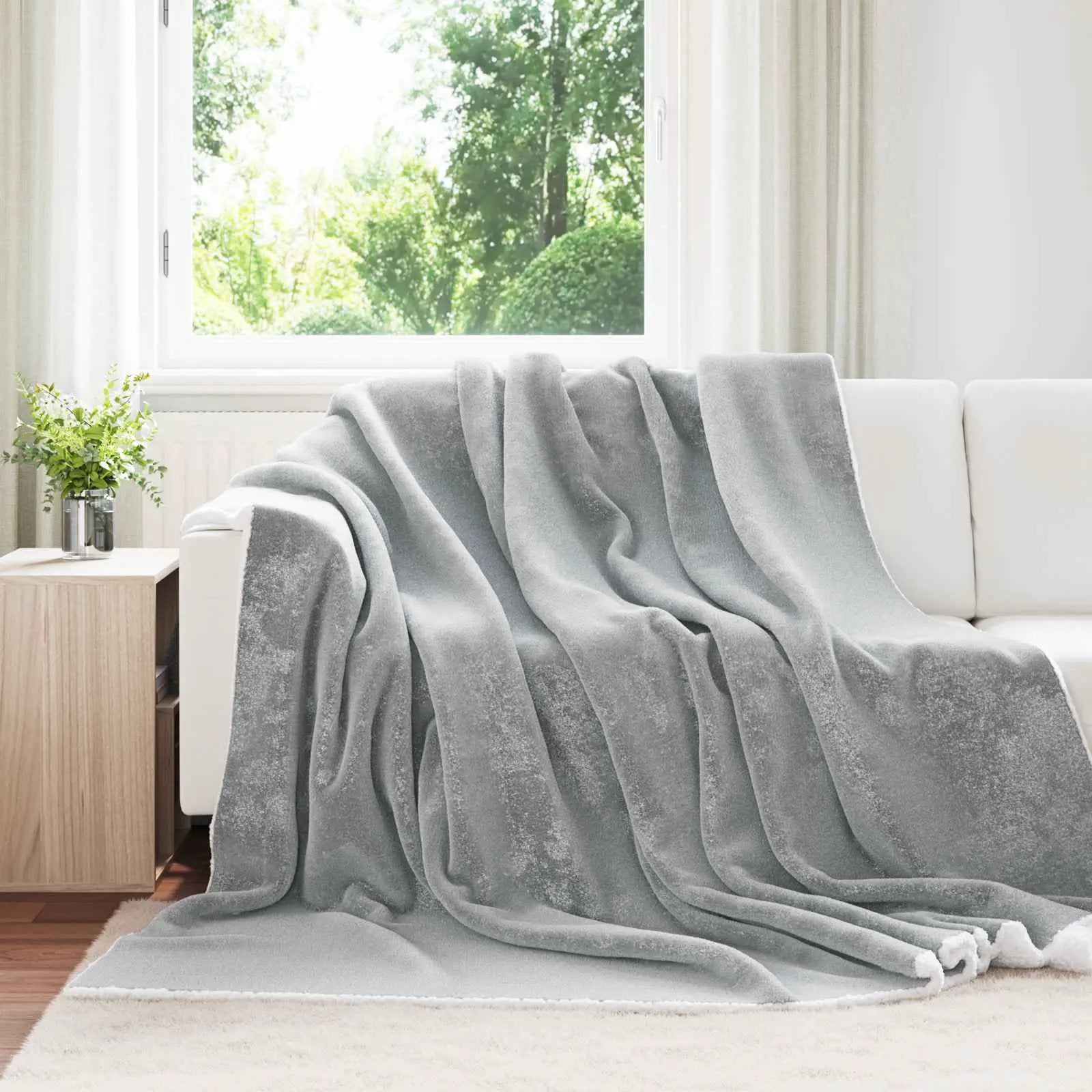 vidaXL vidaXL Throw Blanket Beige 130 x 150 cm Fleece - Throws