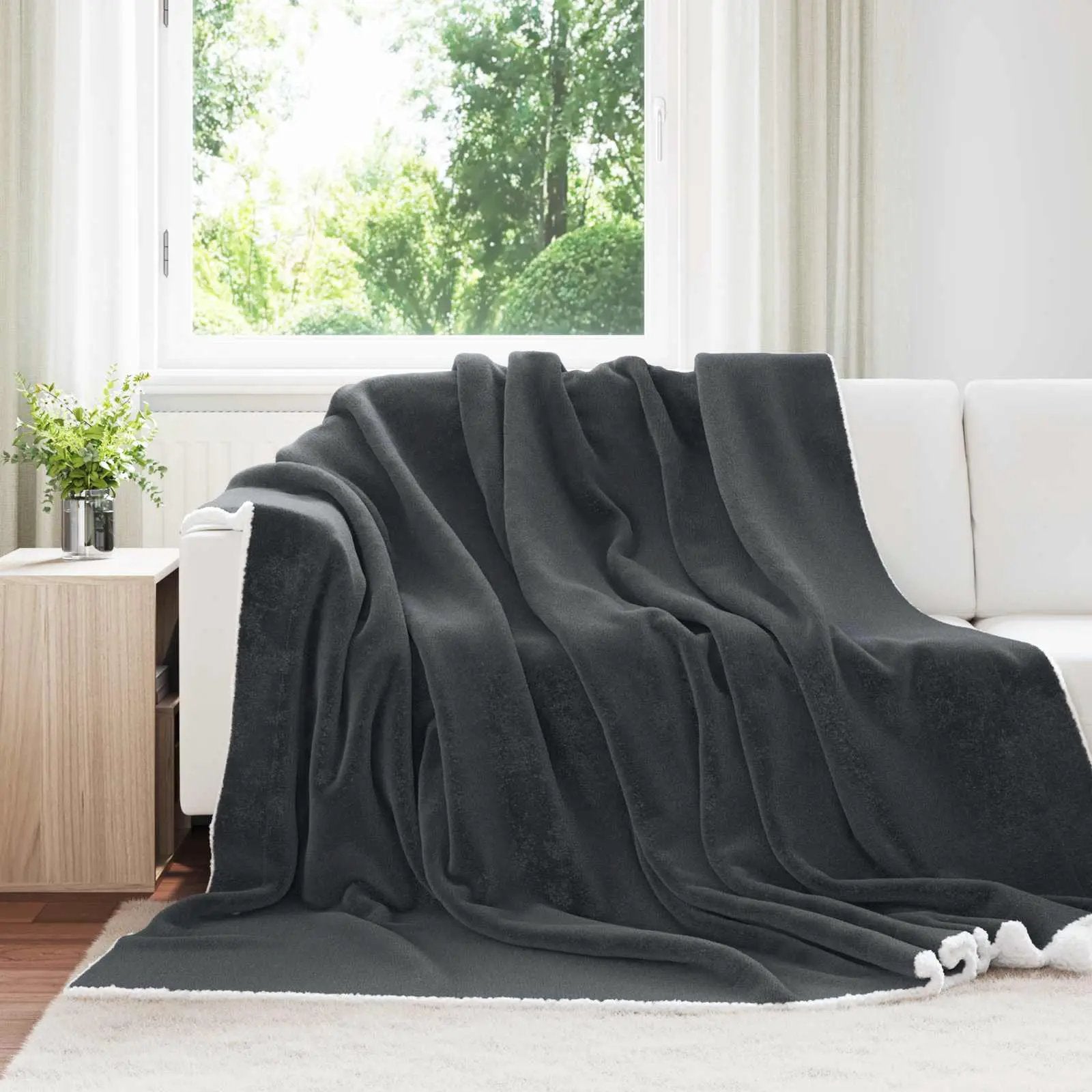 vidaXL vidaXL Throw Blanket Beige 130 x 150 cm Fleece - Throws