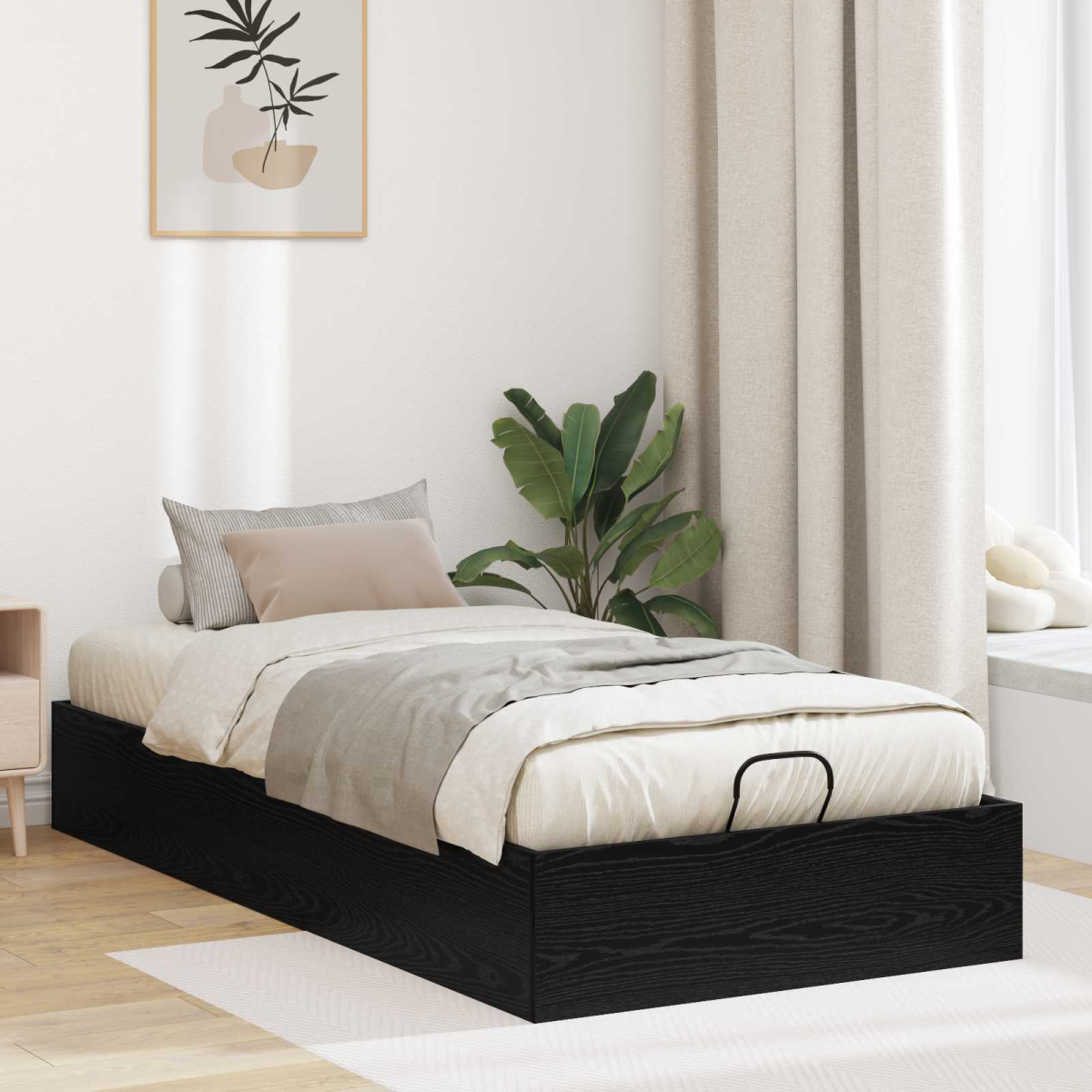 vidaXL Ottoman Bed Frame White 203 x 180 x 25 cm Engineered Wood - from vidaXL