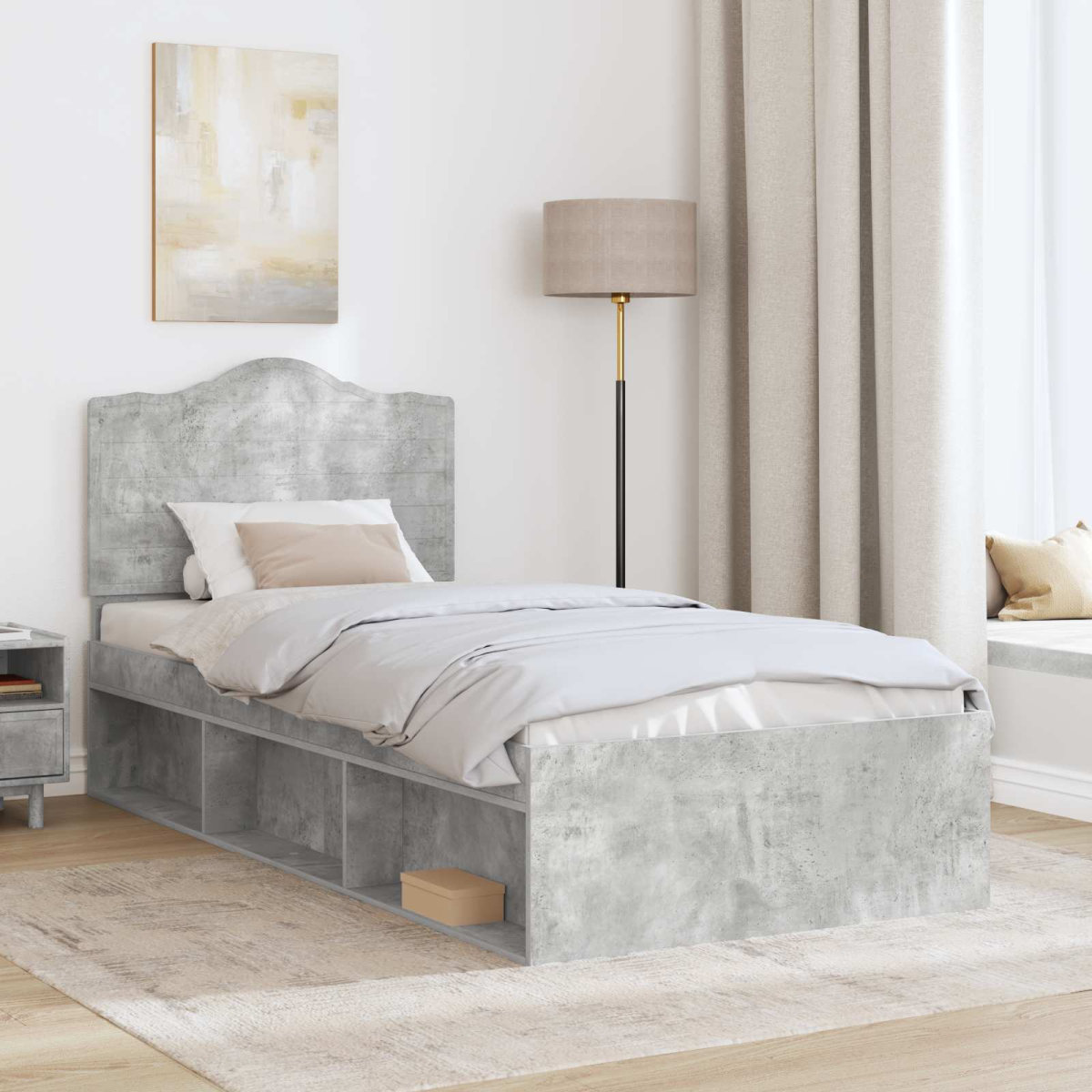 vidaXL Bed Frame with Headboard White 200 x 200 cm Solid Pine Wood - from vidaXL