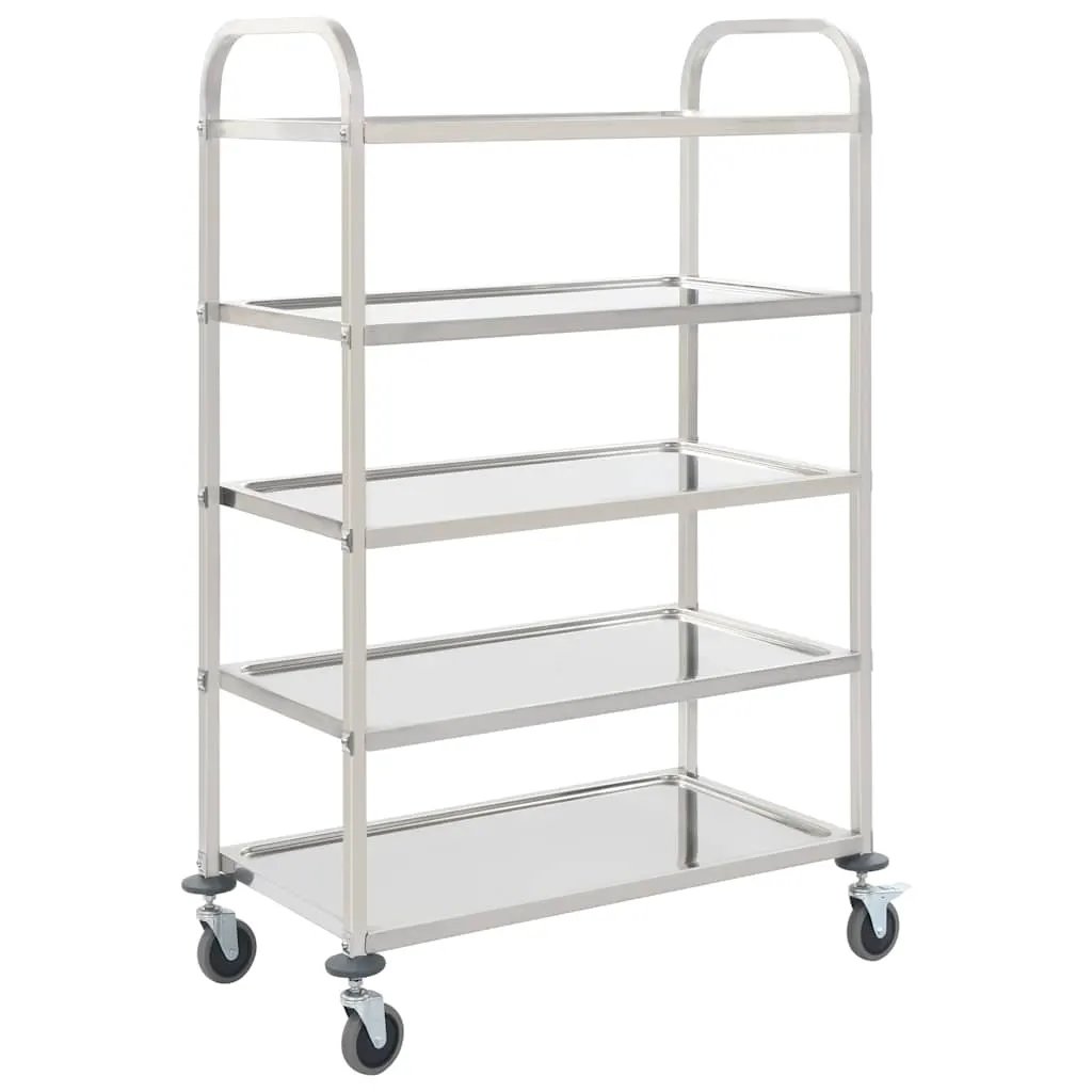 vidaXL 2-Tier Kitchen Trolley 96.5x55x90 cm Stainless Steel - from vidaXL