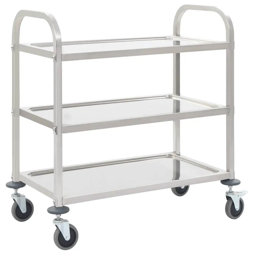 vidaXL 2-Tier Kitchen Trolley 96.5x55x90 cm Stainless Steel - from vidaXL