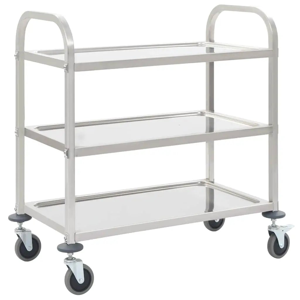 vidaXL 2-Tier Kitchen Trolley 96.5x55x90 cm Stainless Steel - from vidaXL