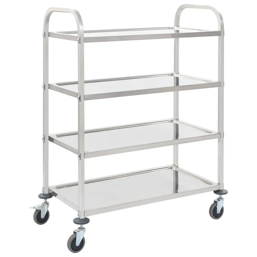 vidaXL 2-Tier Kitchen Trolley 96.5x55x90 cm Stainless Steel - from vidaXL