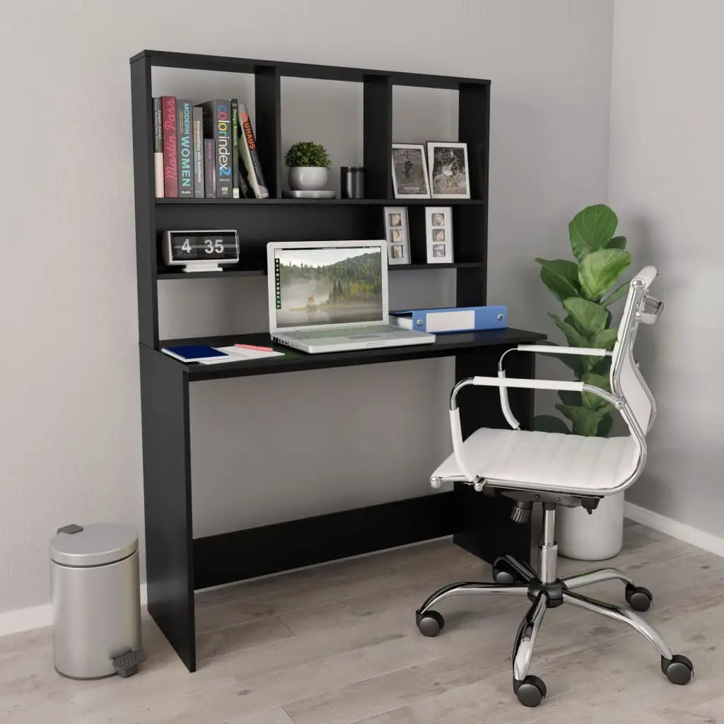 vidaXL vidaXL Desk with Shelf White 110x45x157 cm Engineered Wood - Desk