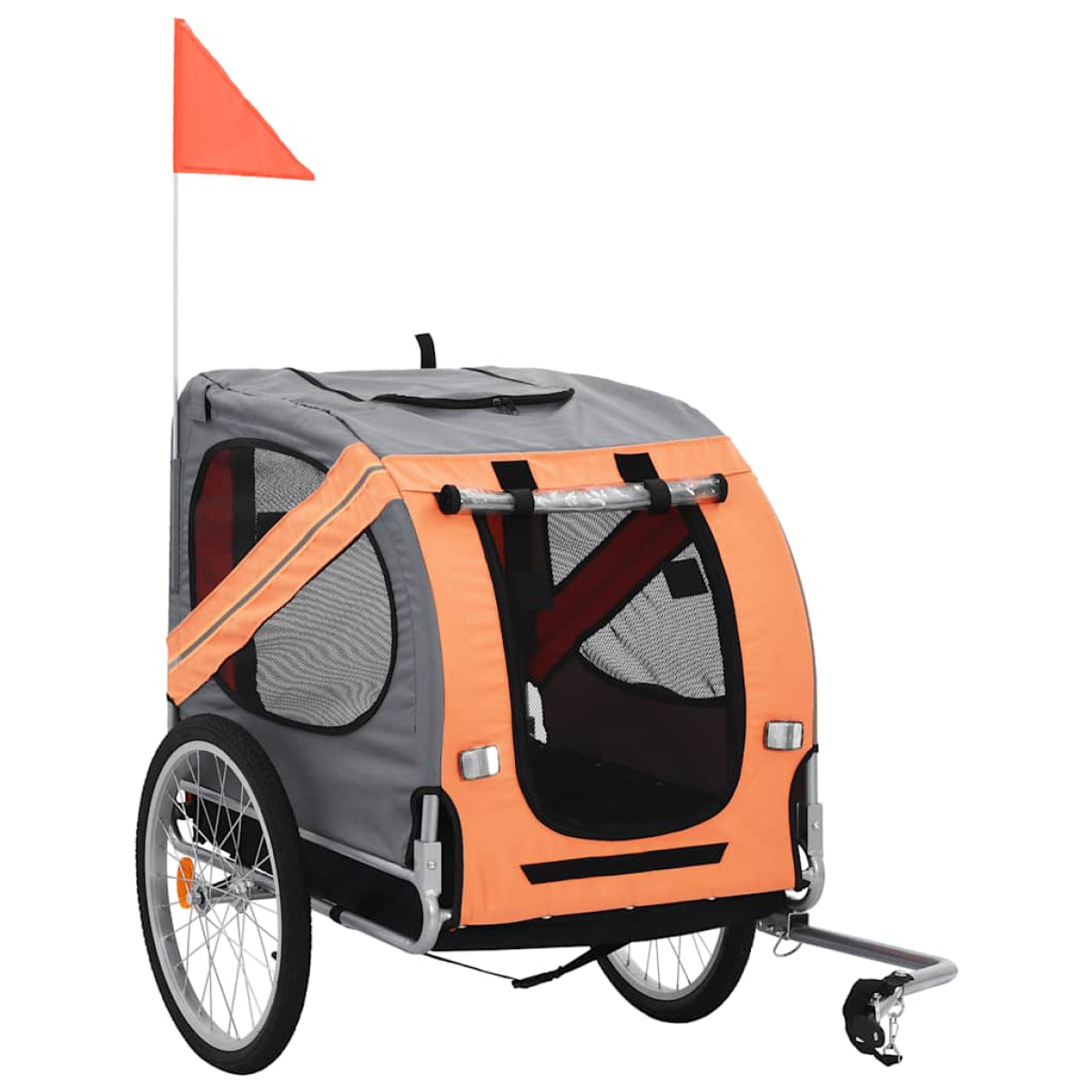 vidaXL Pet Bike Trailer Orange and Grey - from vidaXL