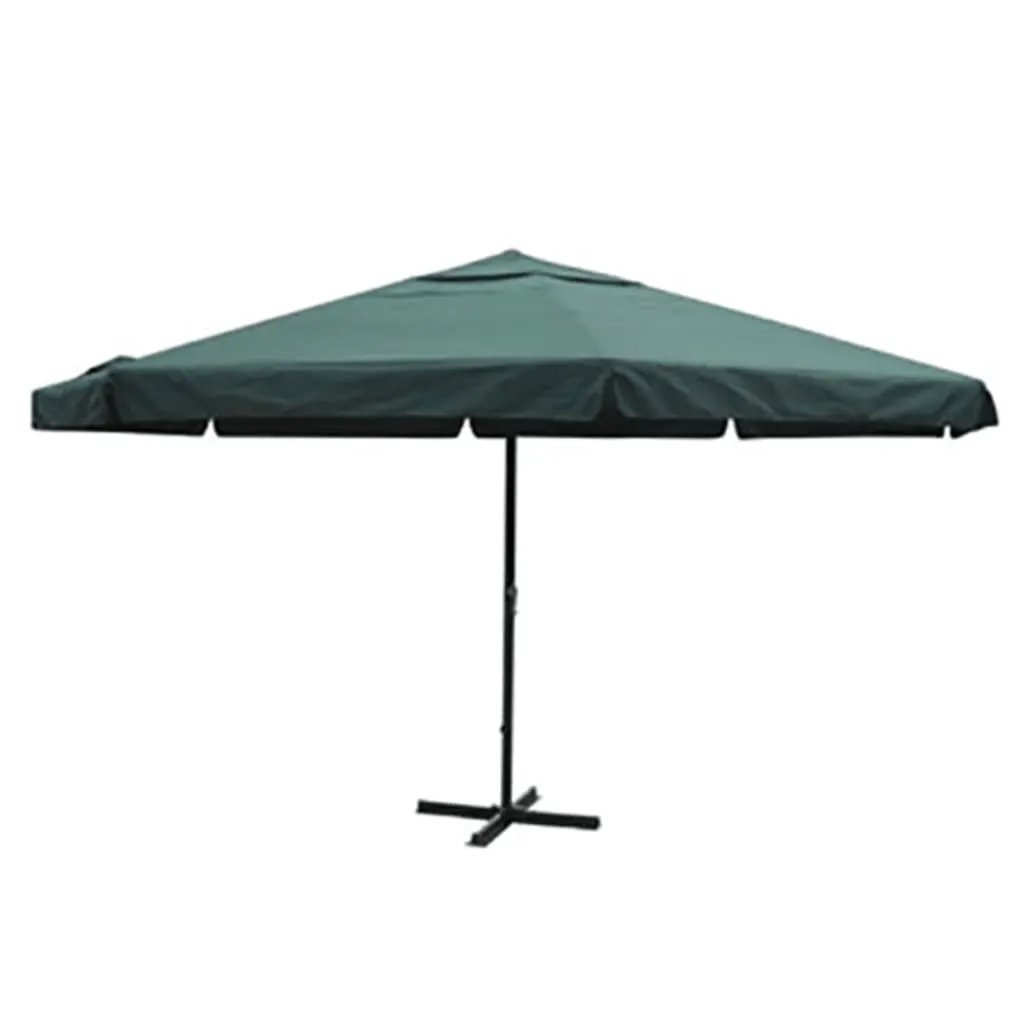 vidaXL vidaXL Garden Parasol with Aluminium Pole 500 cm Black - Parasol