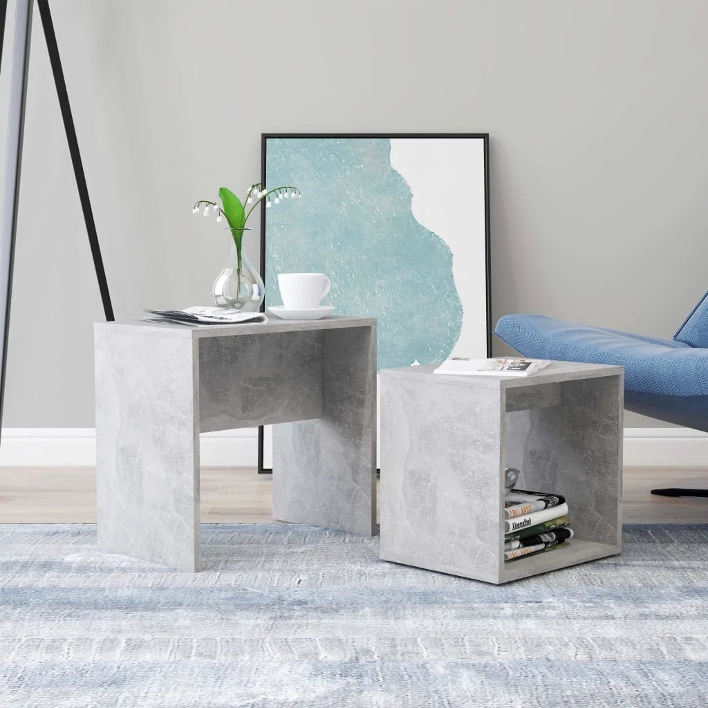 vidaXL vidaXL Nesting Coffee Tables 2 Piece Set Space Saving Modern Engineered Wood For Small Spaces Living Room - Coffee Table