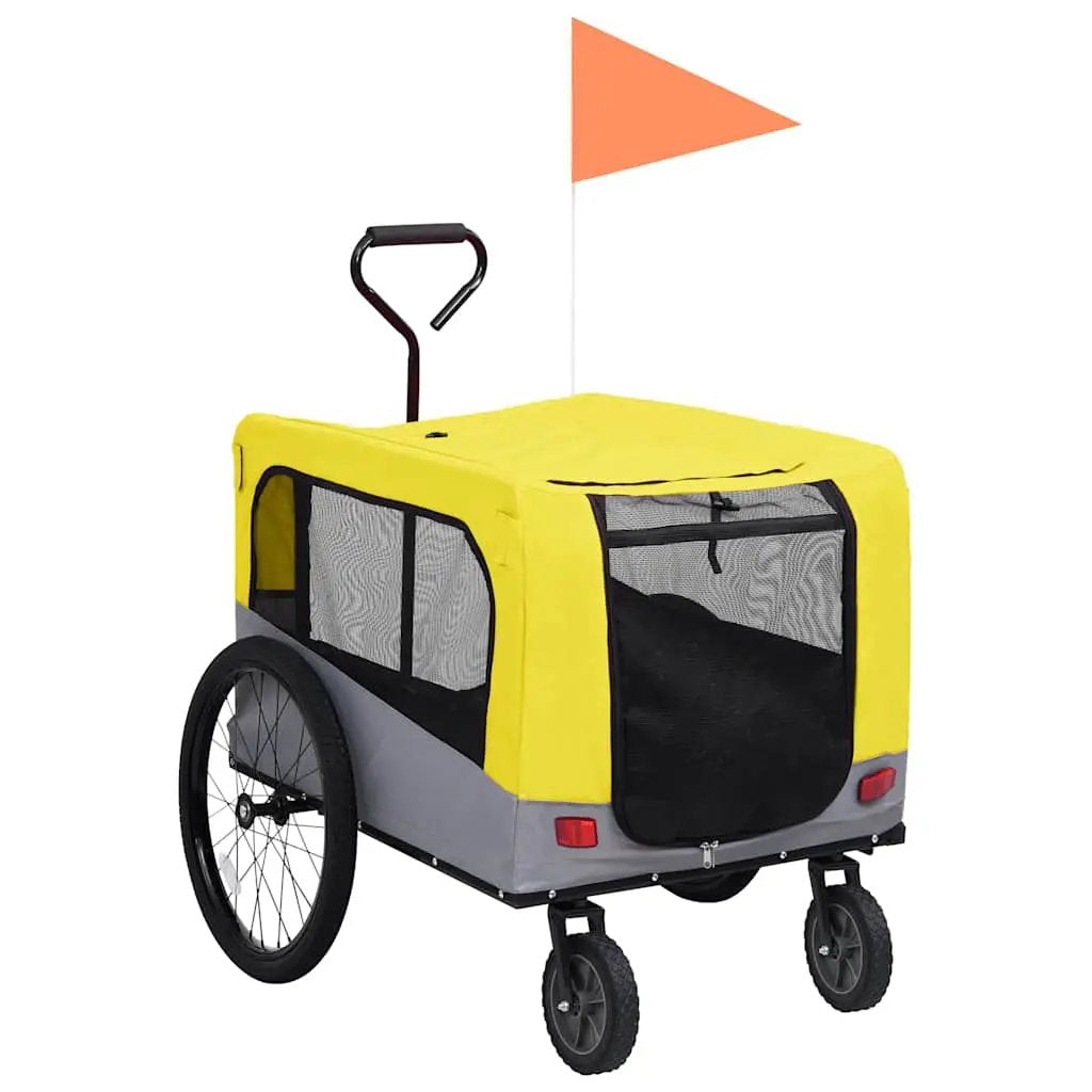 vidaXL Pet Bike Trailer | Red and Grey | Oxford fabric, steel, metal board - from vidaXL