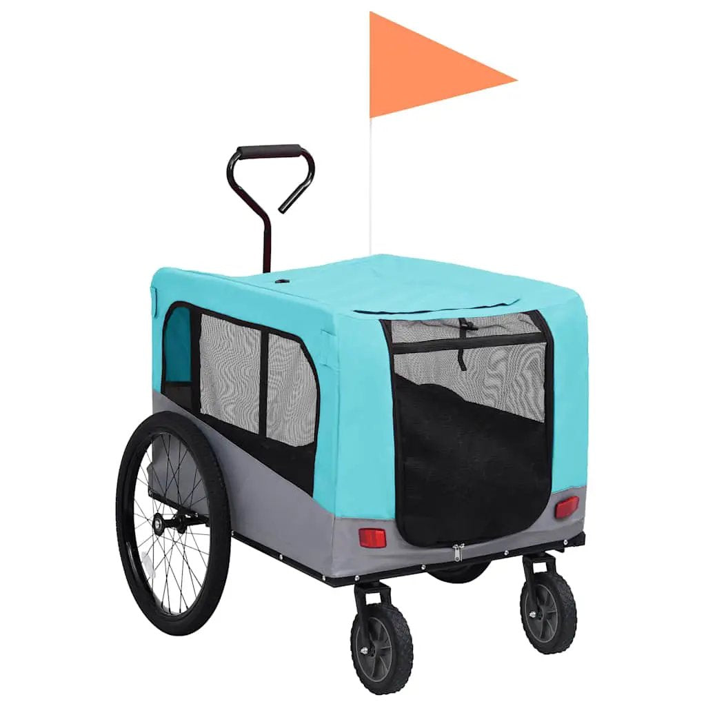 vidaXL Pet Bike Trailer | Red and Grey | Oxford fabric, steel, metal board - from vidaXL