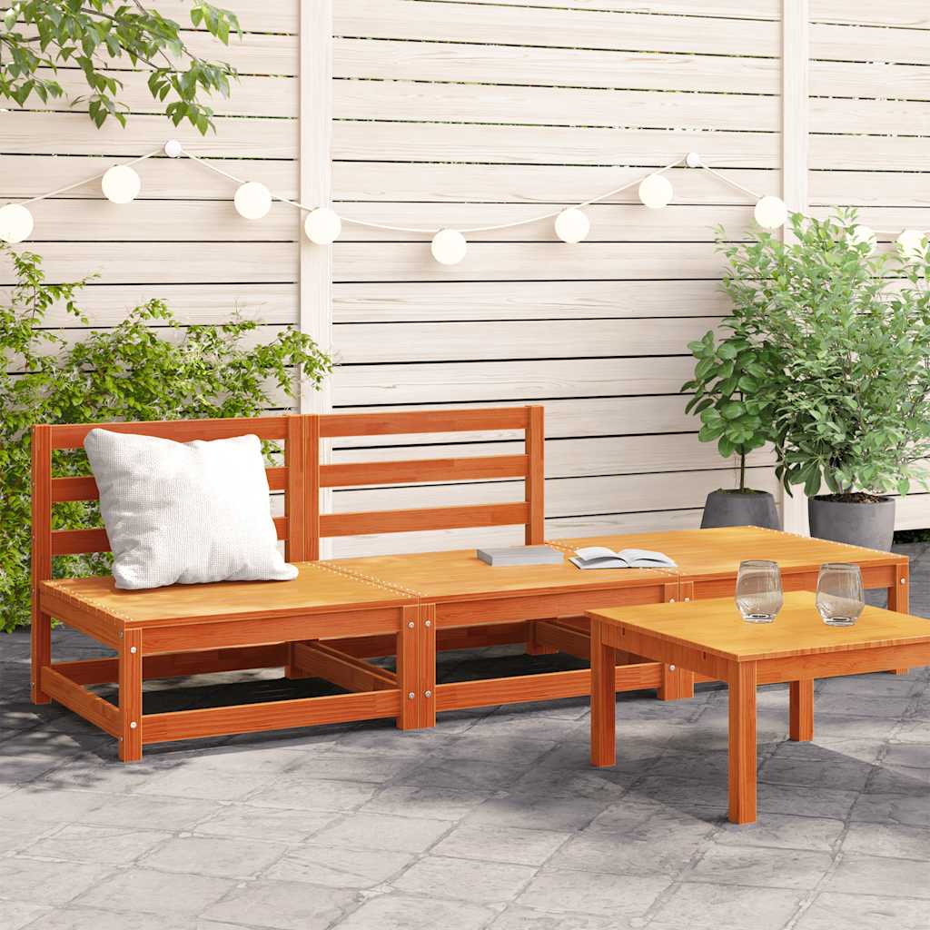 vidaXL vidaXL Garden Sofa | Pine Wood Colour | Solid Pine Wood | 70x70 | Modular - Garden Sofa Sets