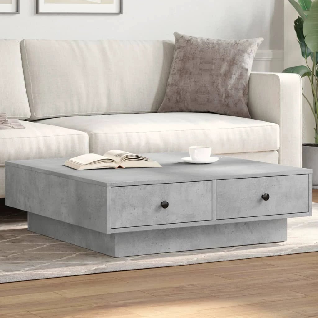 vidaXL Coffee Table 90 x 90 x 28 cm Engineered Wood Rustic Finish Living Room by vidaXL