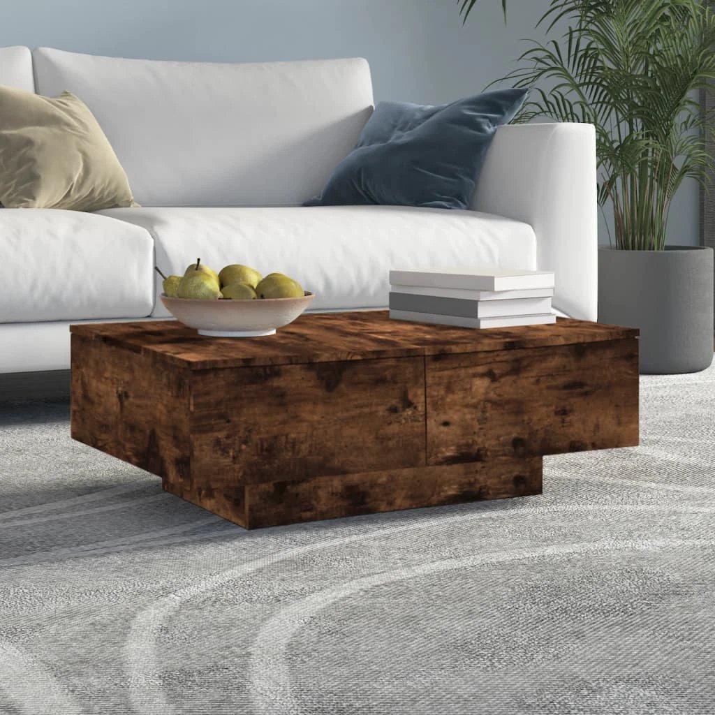 vidaXL Coffee Table 90 x 90 x 28 cm Engineered Wood Rustic Finish Living Room by vidaXL