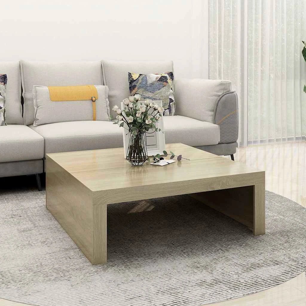 VidaXL Coffee Table 50x50x35 cm Engineered Wood Rustic Living Room Centerpiece For Modern Homes by vidaXL