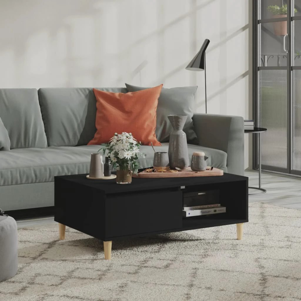 vidaXL VidaXL Coffee Table 90x60x35 cm Oak Brown With Storage Shelf Scandinavian Charm Living Room - Coffee Table
