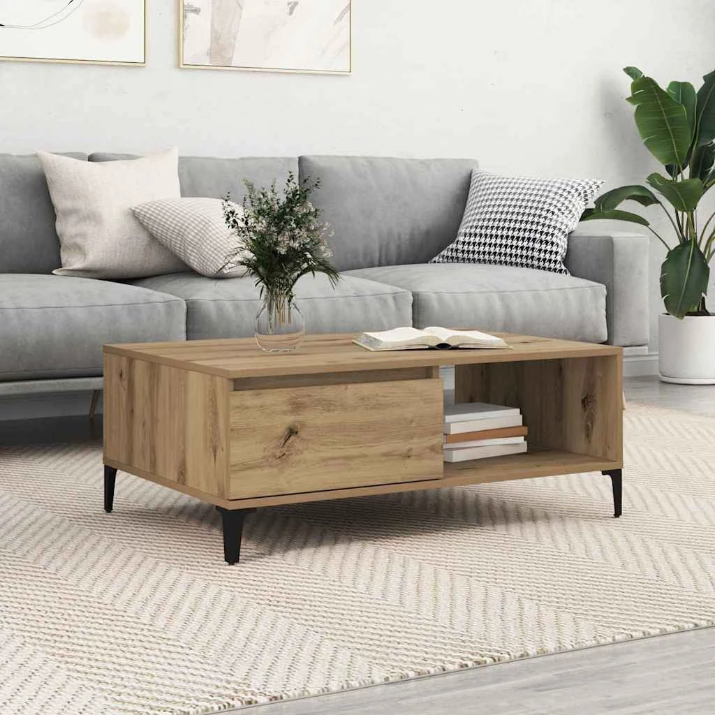 vidaXL vidaXL Coffee Table 90x60x35cm Industrial Old Wood Weathered Finish With Storage Living Room - Coffee Table