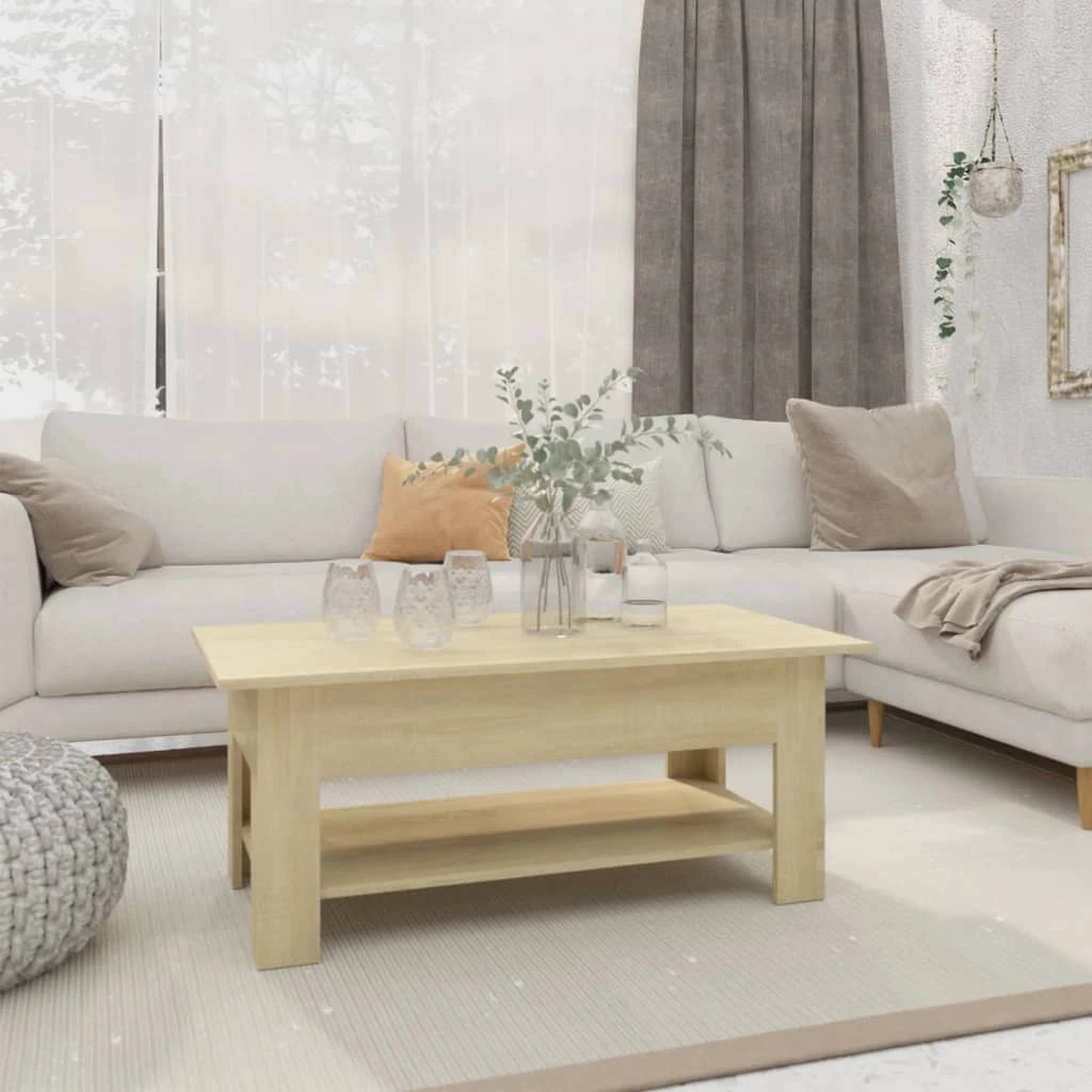 vidaXL vidaXL Coffee Table 102 x 55 x 42 cm Engineered Wood With Storage Shelf For Living Room Decor - Coffee Table