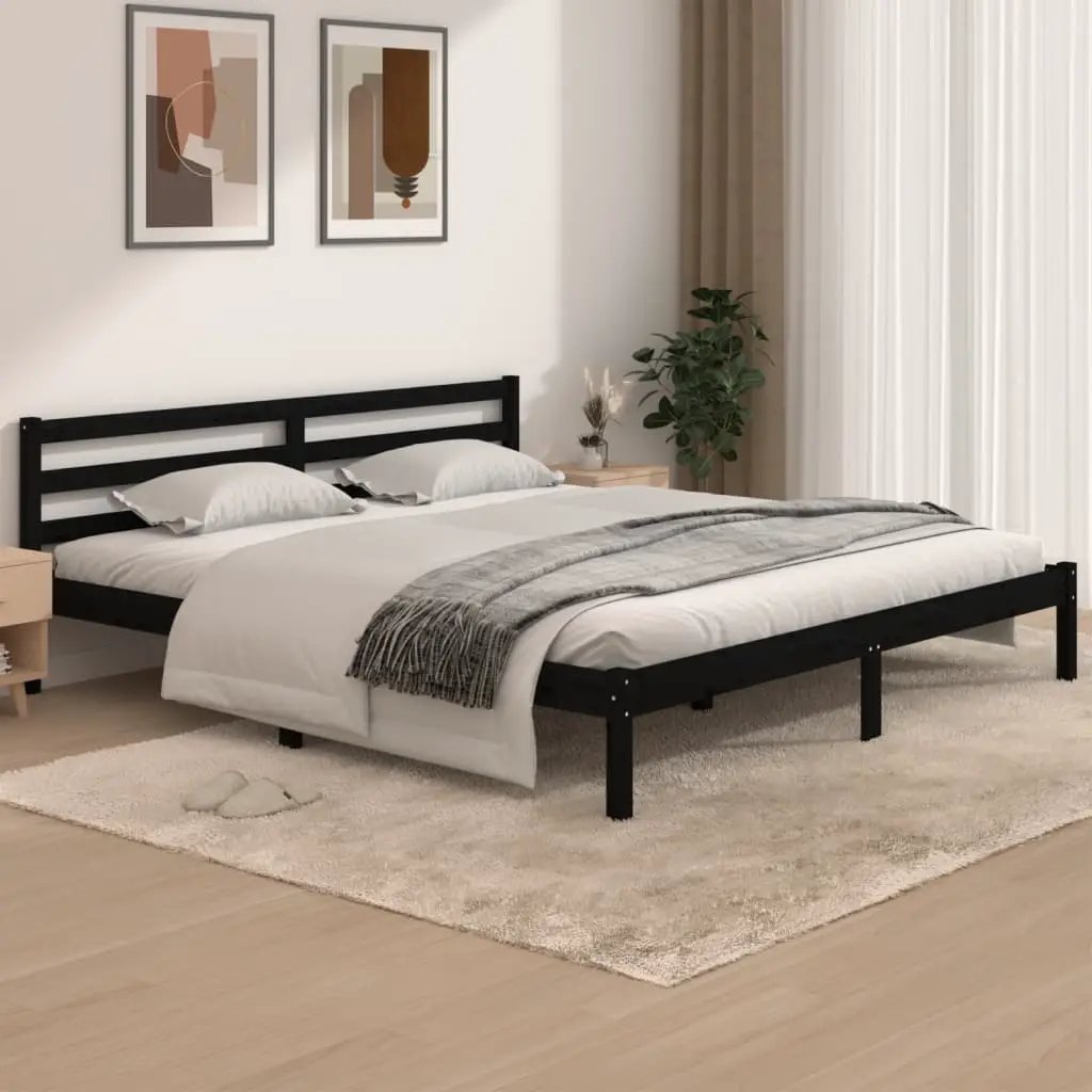 vidaXL vidaXL Bed Frame Brown 215.5 x 85.5 x 69.5 cm Solid Pine Wood - Bed Frames