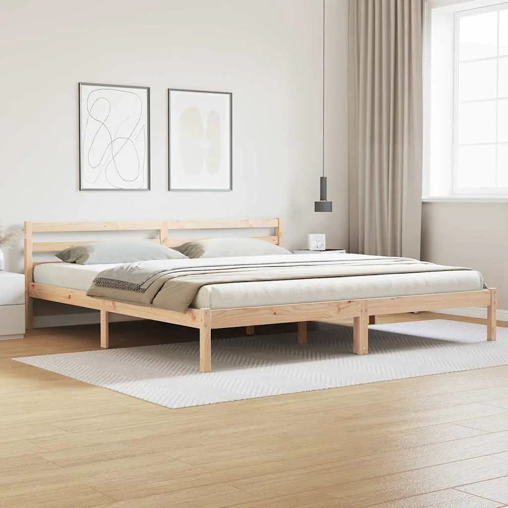 vidaXL vidaXL Bed Frame Brown 215.5 x 85.5 x 69.5 cm Solid Pine Wood - Bed Frames