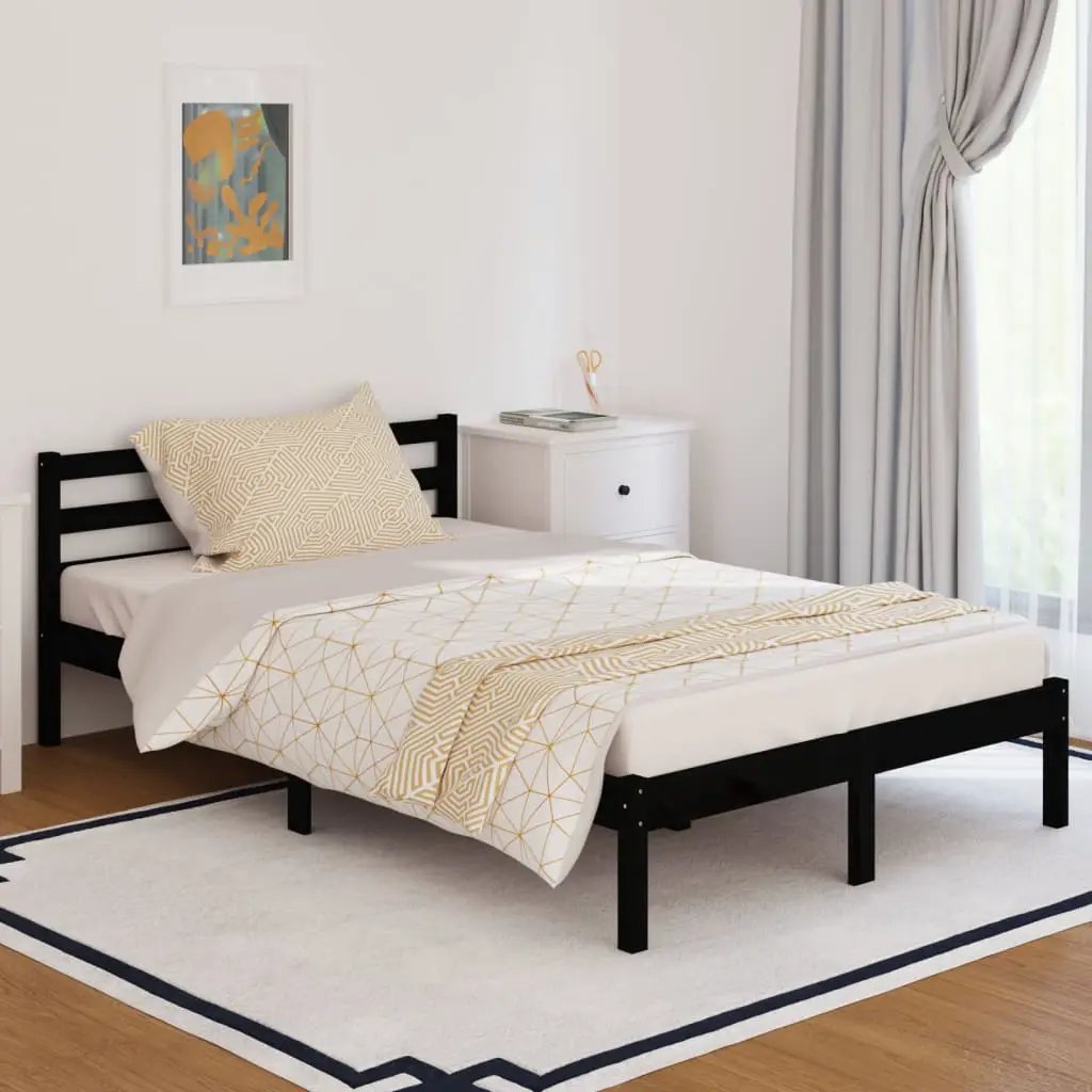 vidaXL vidaXL Bed Frame Brown 215.5 x 85.5 x 69.5 cm Solid Pine Wood - Bed Frames