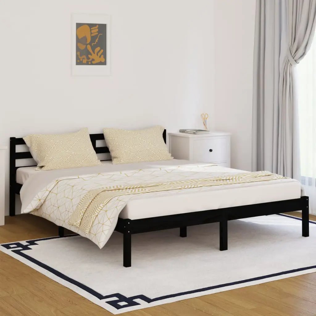 vidaXL vidaXL Bed Frame Brown 215.5 x 85.5 x 69.5 cm Solid Pine Wood - Bed Frames