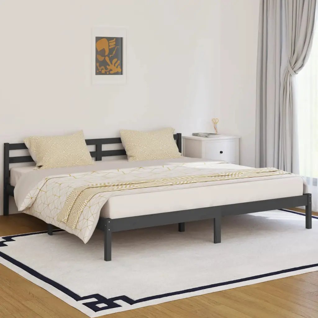 vidaXL vidaXL Bed Frame Brown 215.5 x 85.5 x 69.5 cm Solid Pine Wood - Bed Frames
