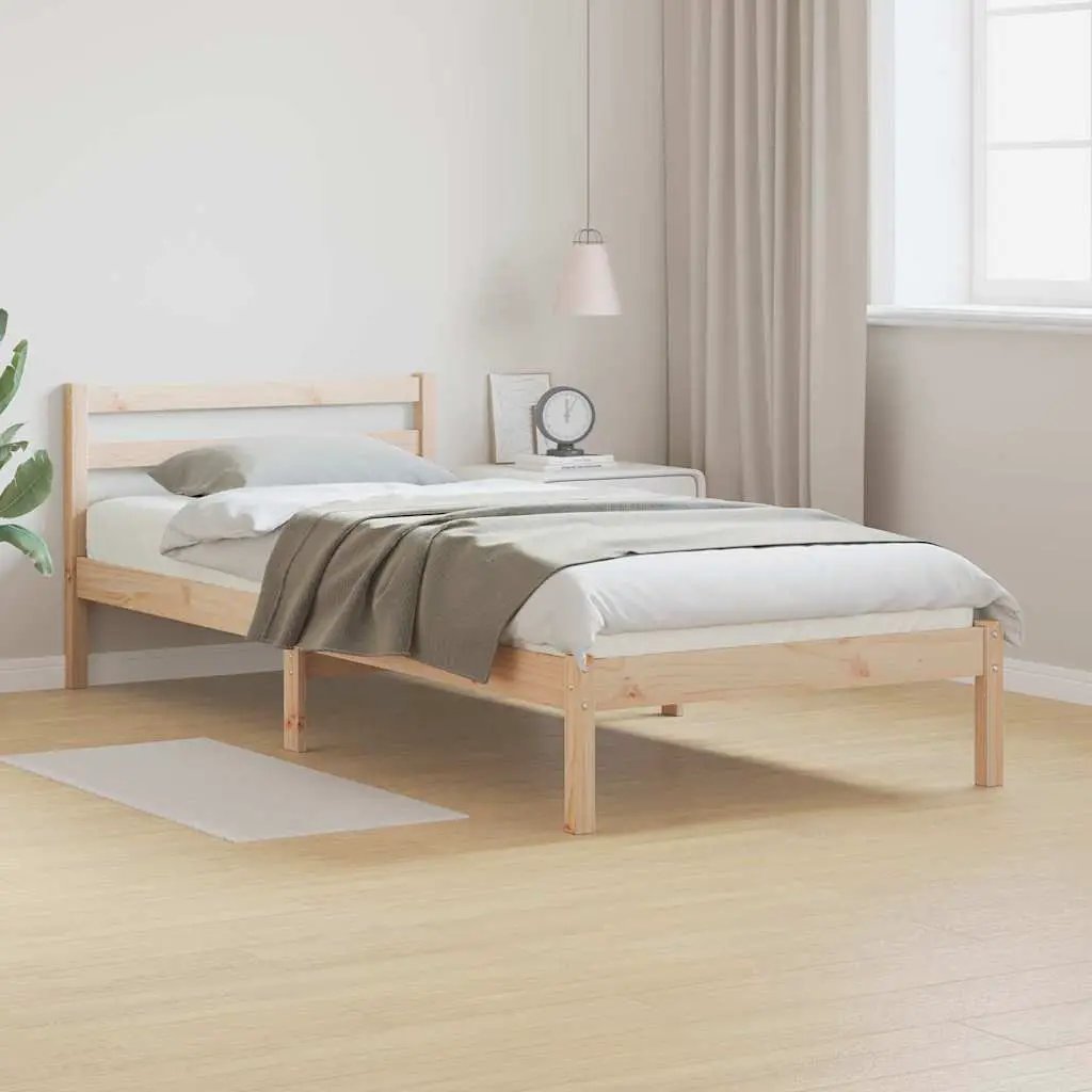 vidaXL vidaXL Bed Frame Brown 215.5 x 85.5 x 69.5 cm Solid Pine Wood - Bed Frames