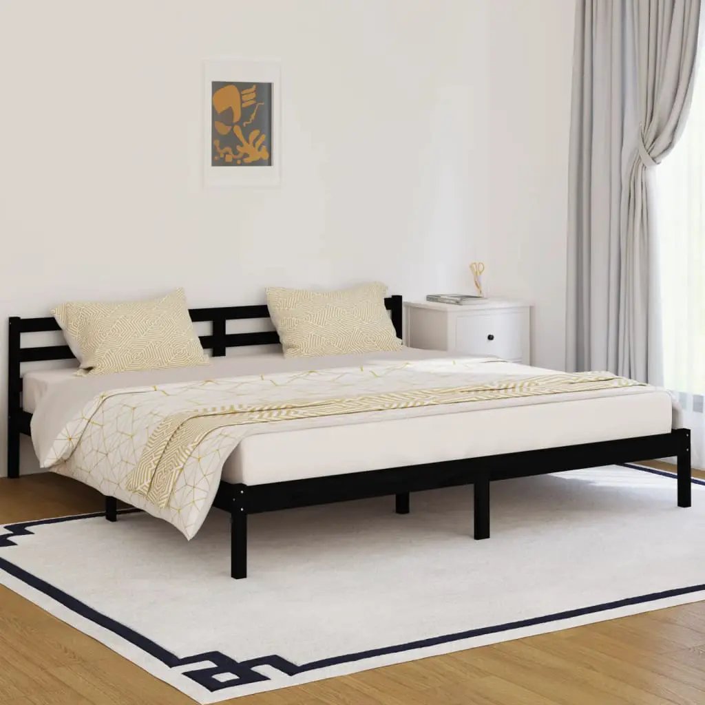 vidaXL vidaXL Bed Frame Brown 215.5 x 85.5 x 69.5 cm Solid Pine Wood - Bed Frames