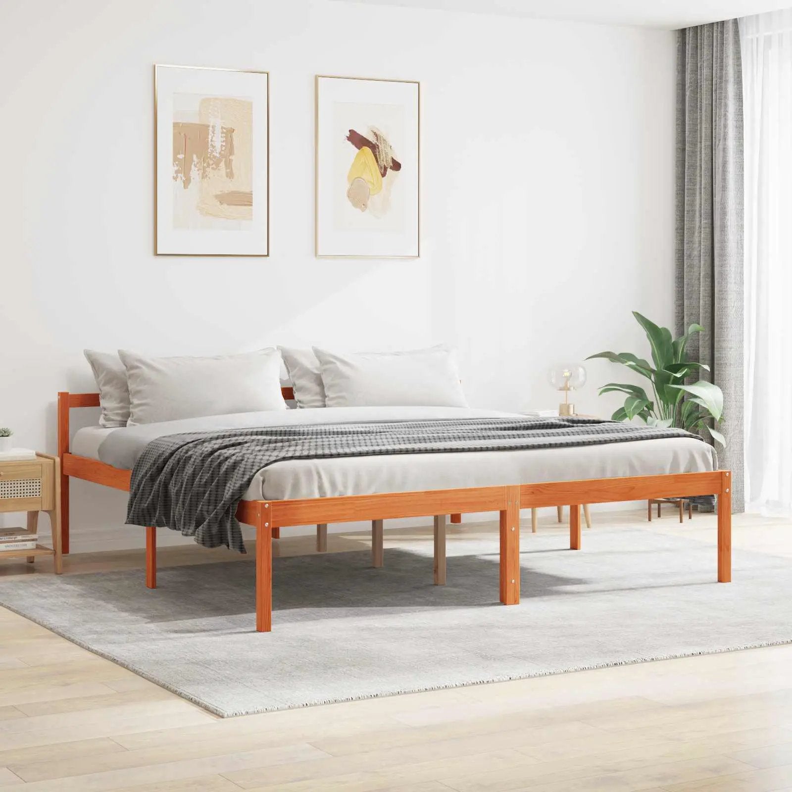 vidaXL vidaXL Senior Bed without Mattress Wax Brown 75x190 cm Small Single Solid Wood Pine - Bed Frames