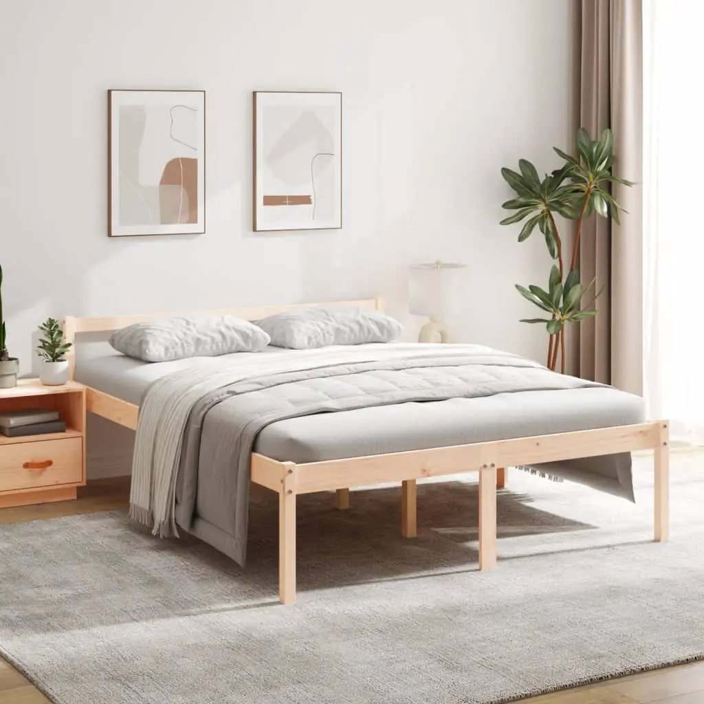 vidaXL vidaXL Senior Bed without Mattress Wax Brown 75x190 cm Small Single Solid Wood Pine - Bed Frames