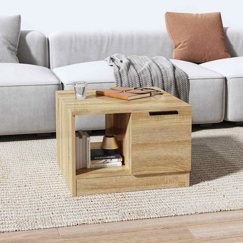 vidaXL vidaXL Coffee Table 50x50x36 cm Black Oak Engineered Wood Contemporary Minimalist For Modern Living Rooms - Coffee Table